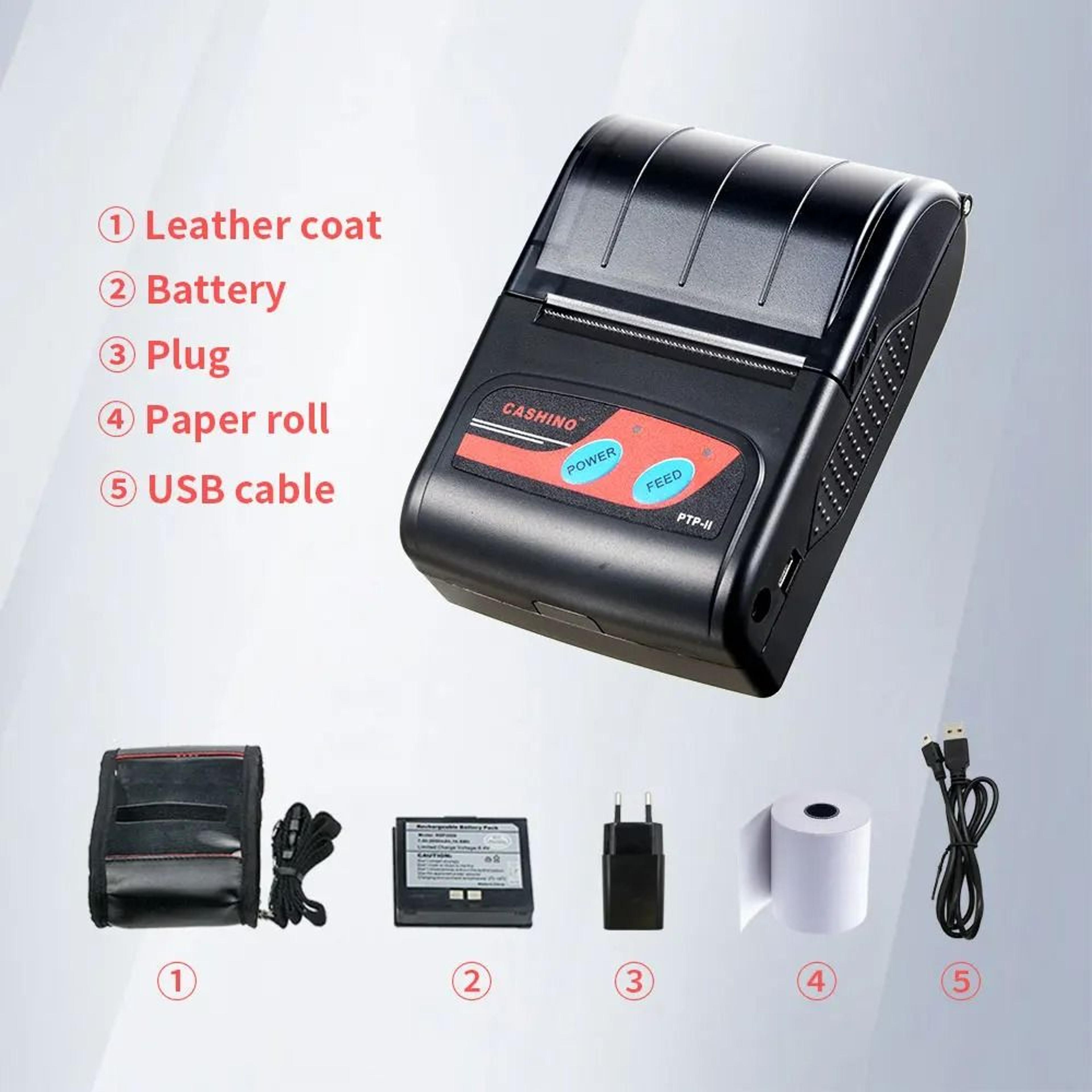 2Inch 58mm Mini Portable Bluetooth Receipt Printer PTPII 6