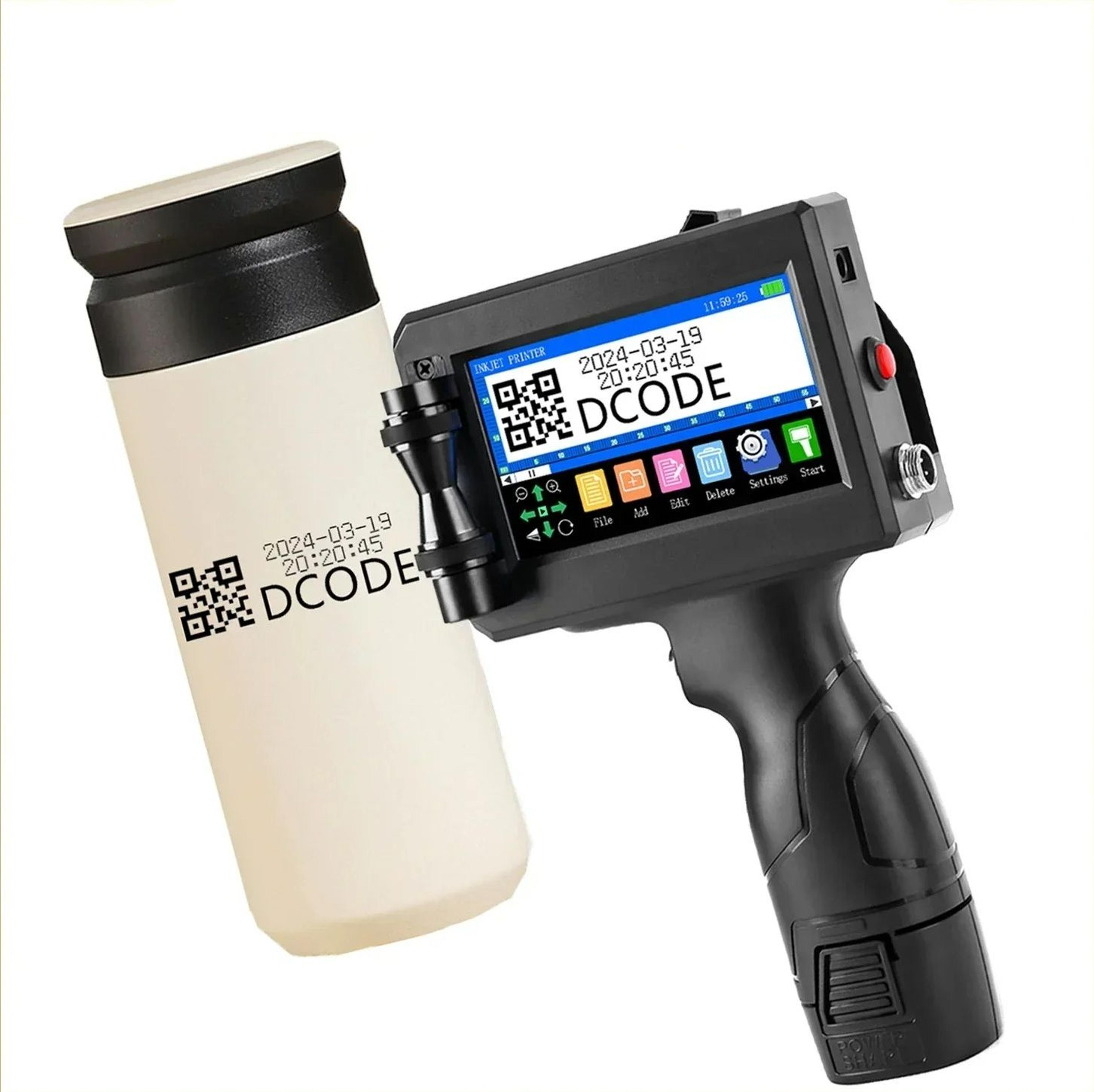dual-size 12.7mm / 25.4mm portable handheld inkjet coding machine