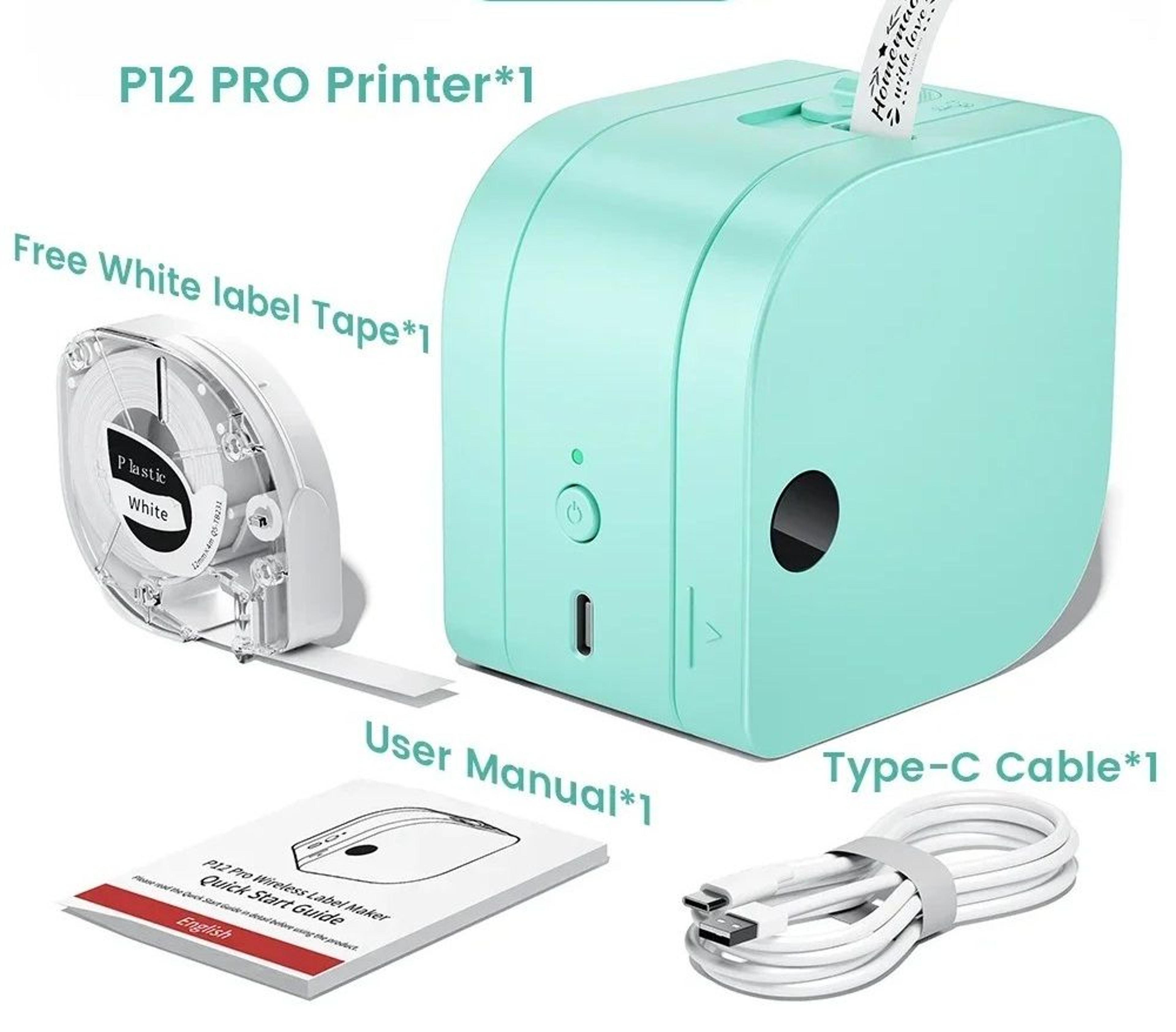Wireless Portable Bluetooth Label Maker For Home  Office 12mm 6
