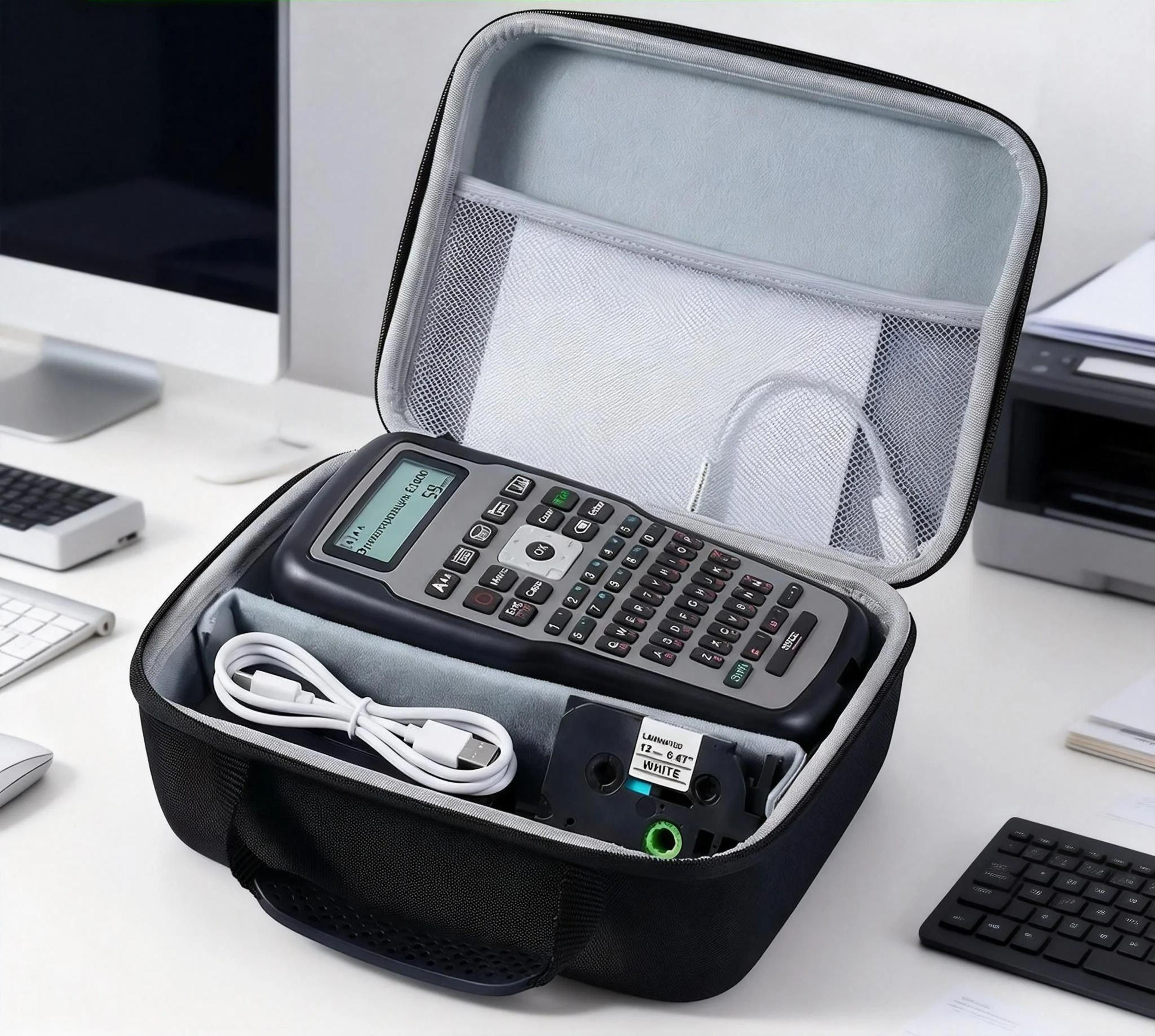hard eva label maker carrying case & travel storage bag