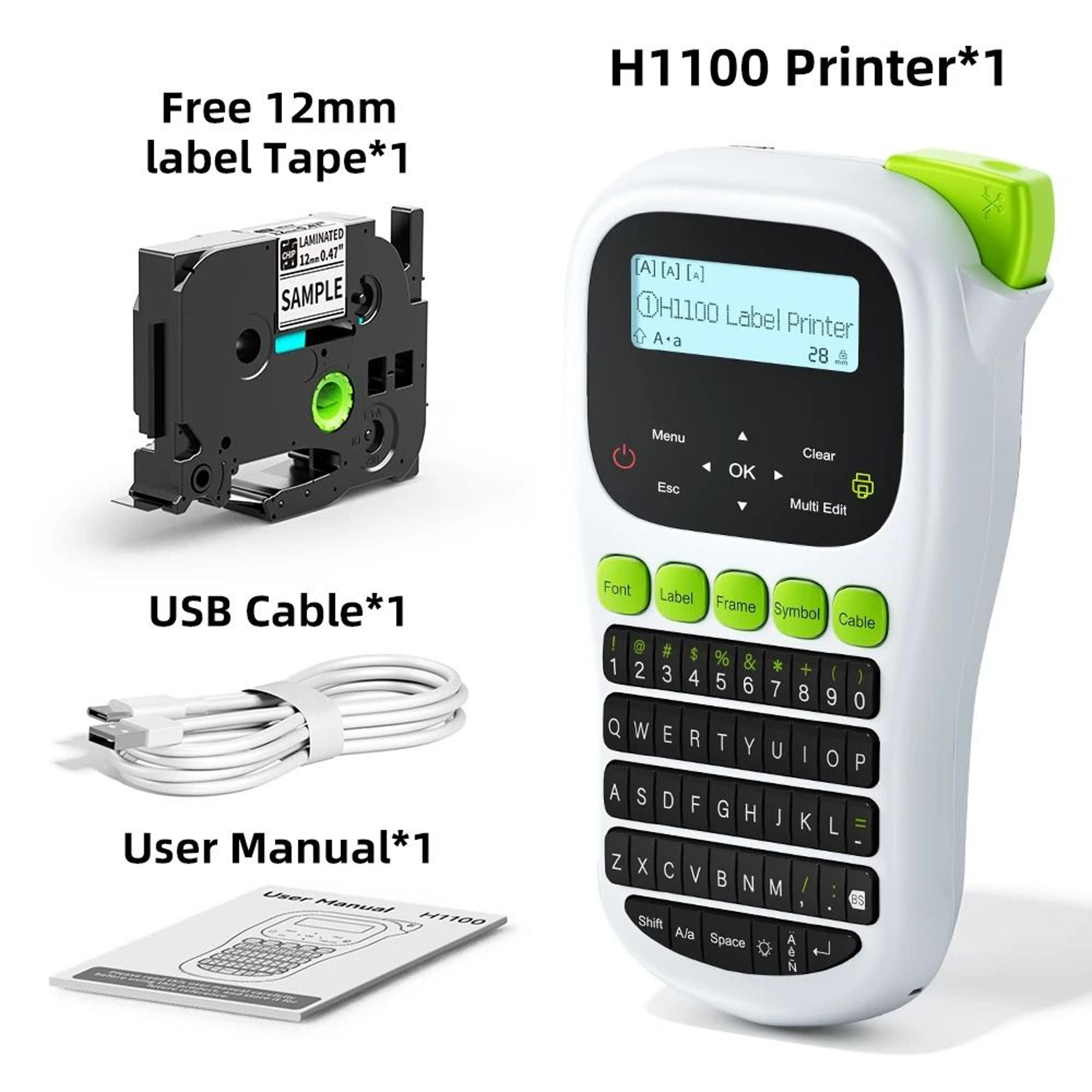 Handheld Portable Thermal Label Maker With QWERTY Keyboard  Backlit Screen 8