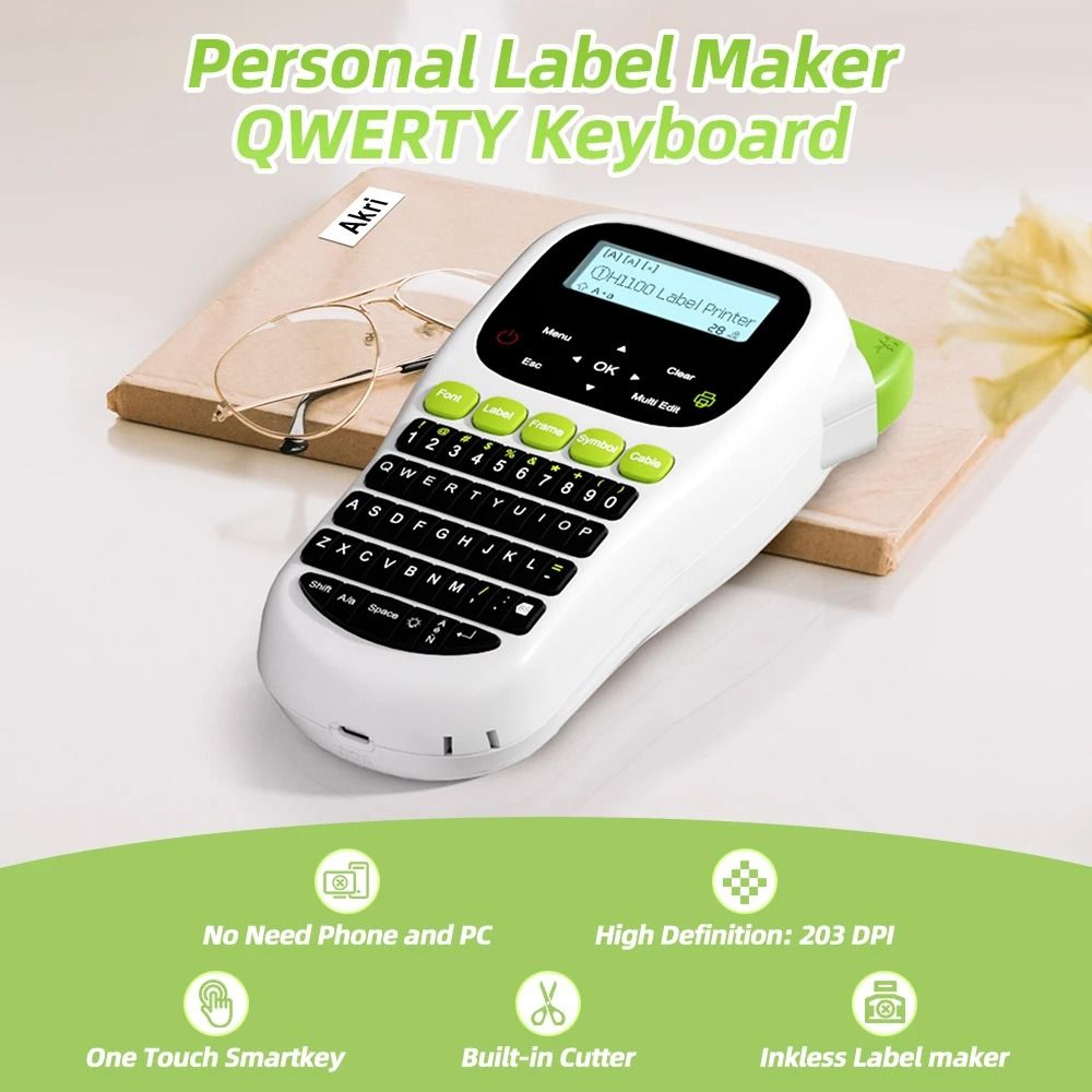 Handheld Portable Thermal Label Maker With QWERTY Keyboard  Backlit Screen 3