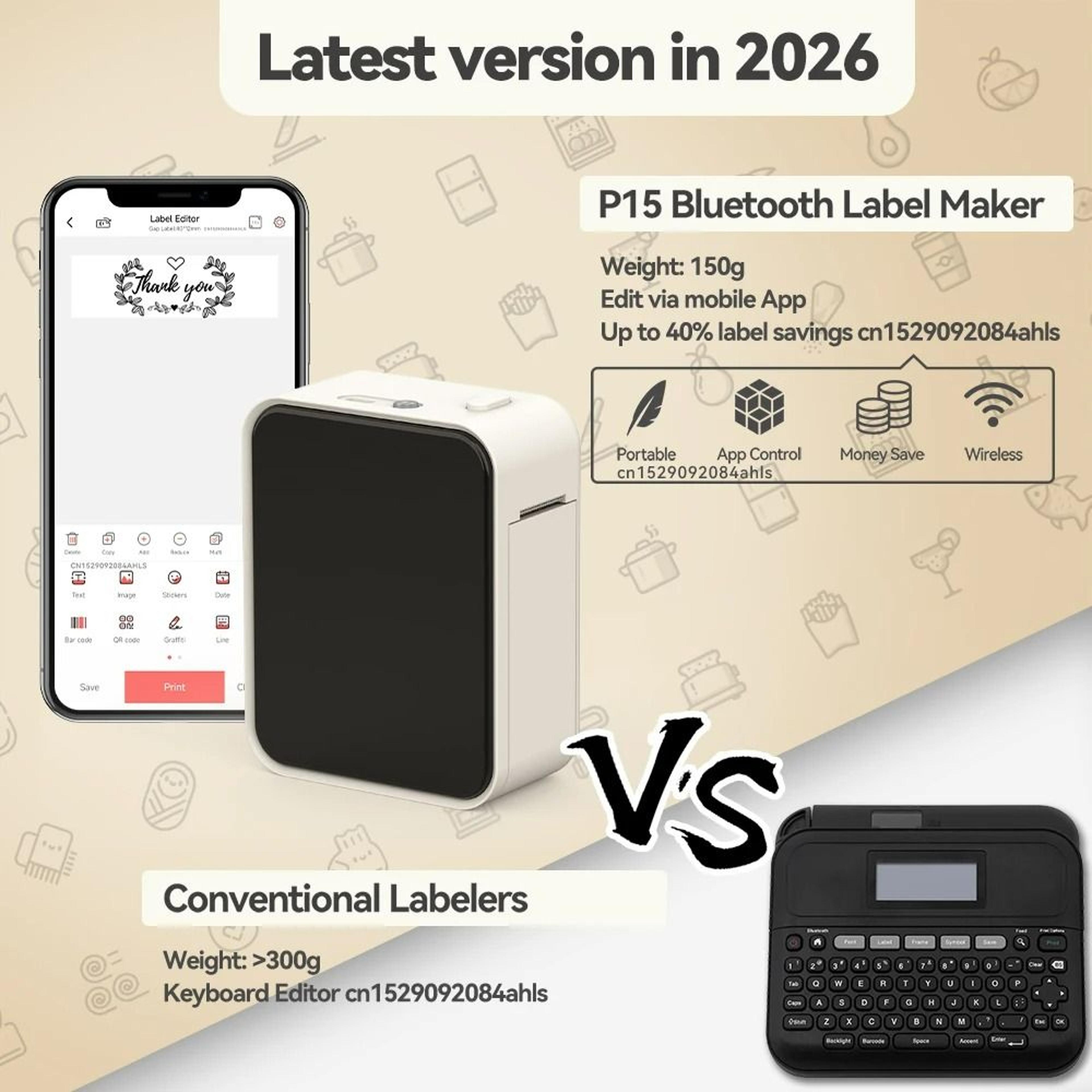 Wireless Handheld Thermal Label Maker 1