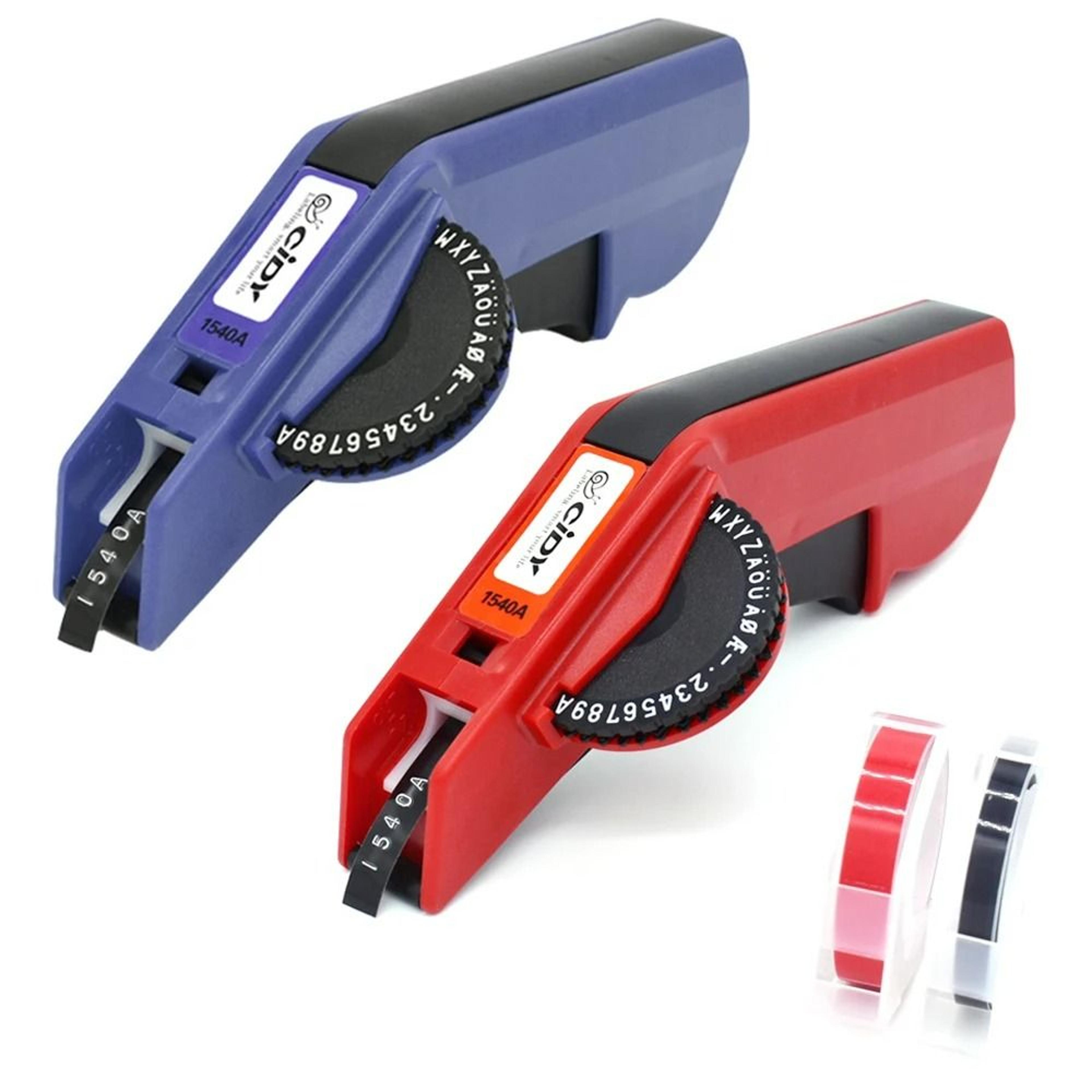 manual 3d embossing label maker set with 7 replacement tapes
