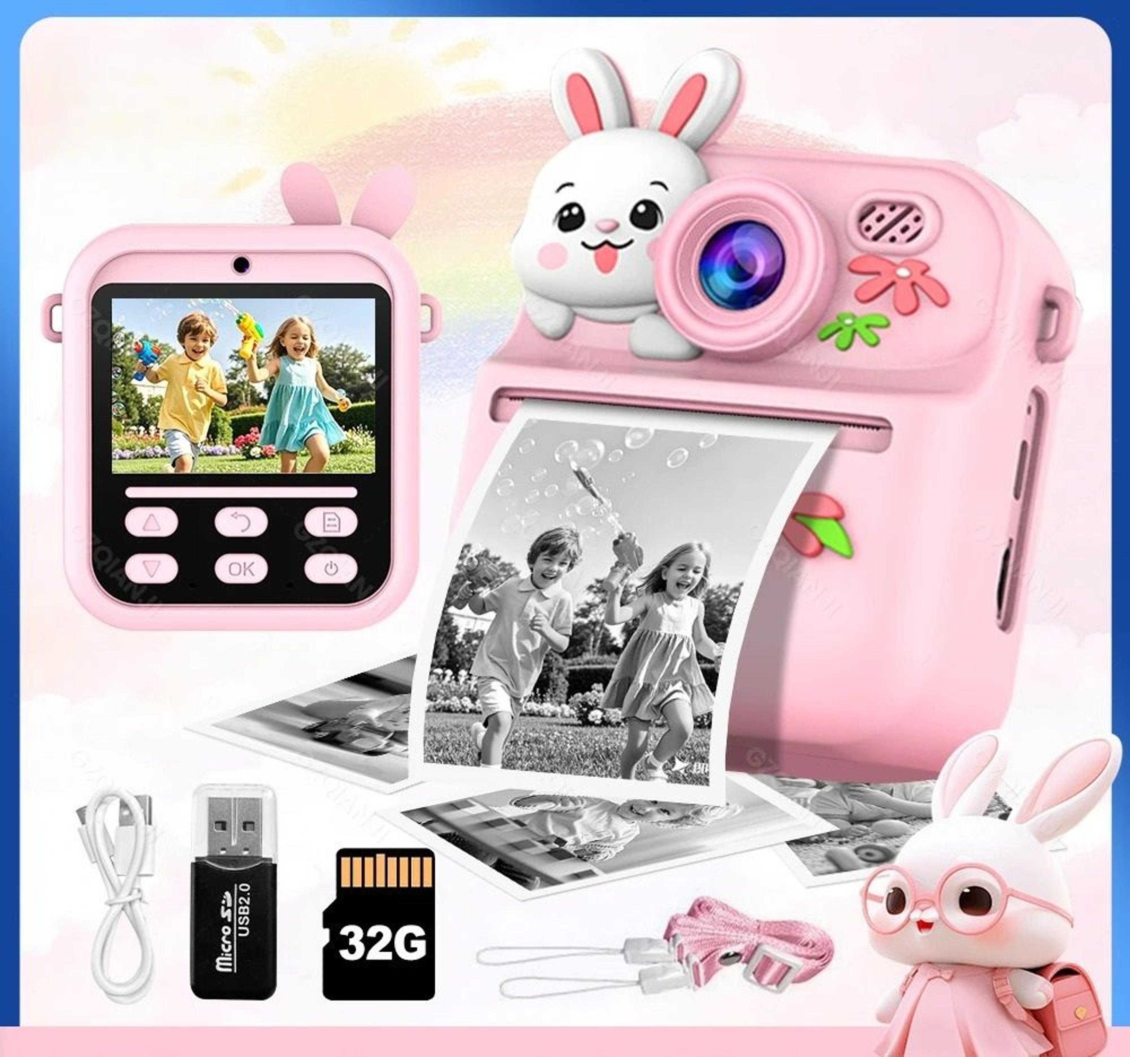 childrens instant print camera & hd video recorder with 32gb sd card