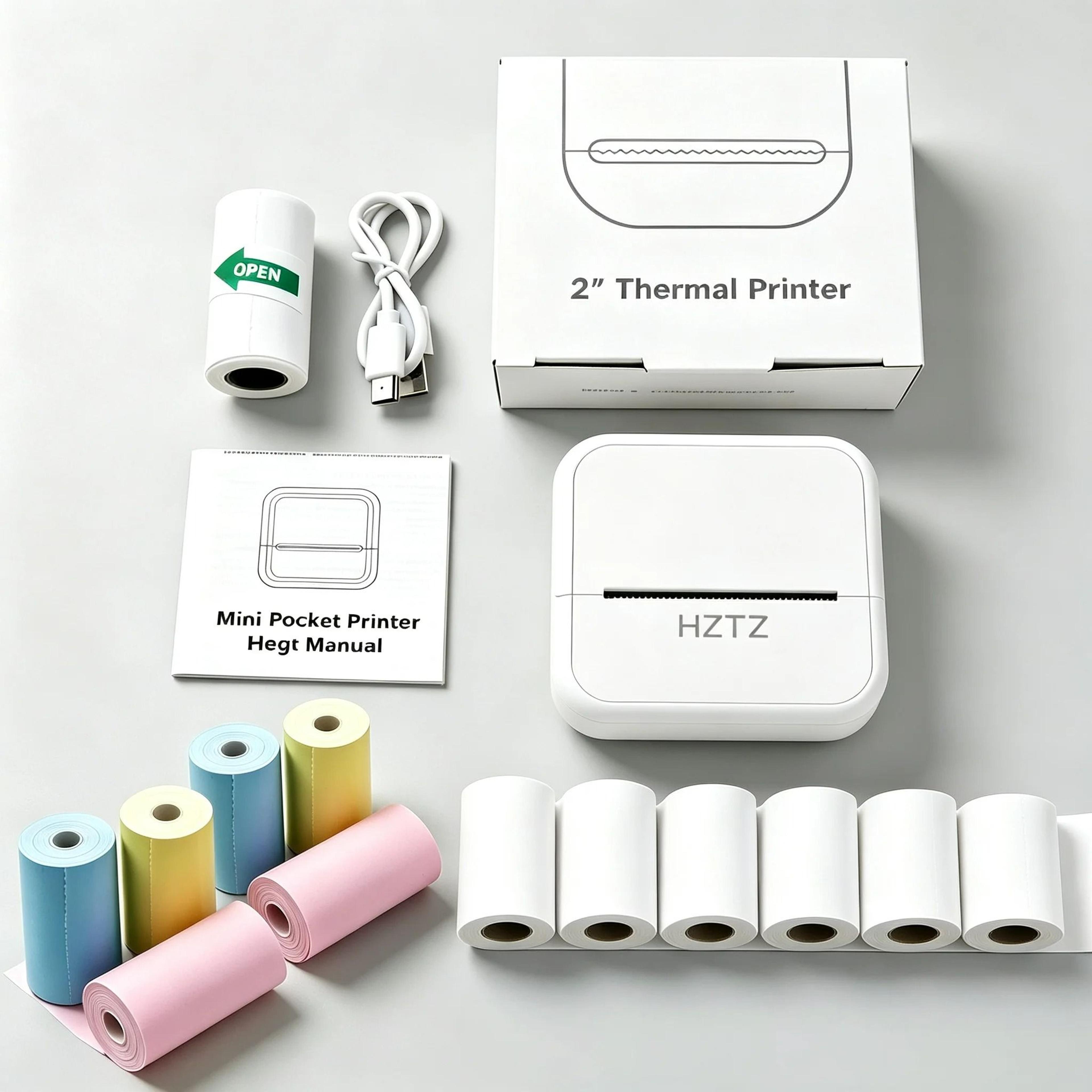Portable Wireless Mini Thermal Photo Printer Set 10