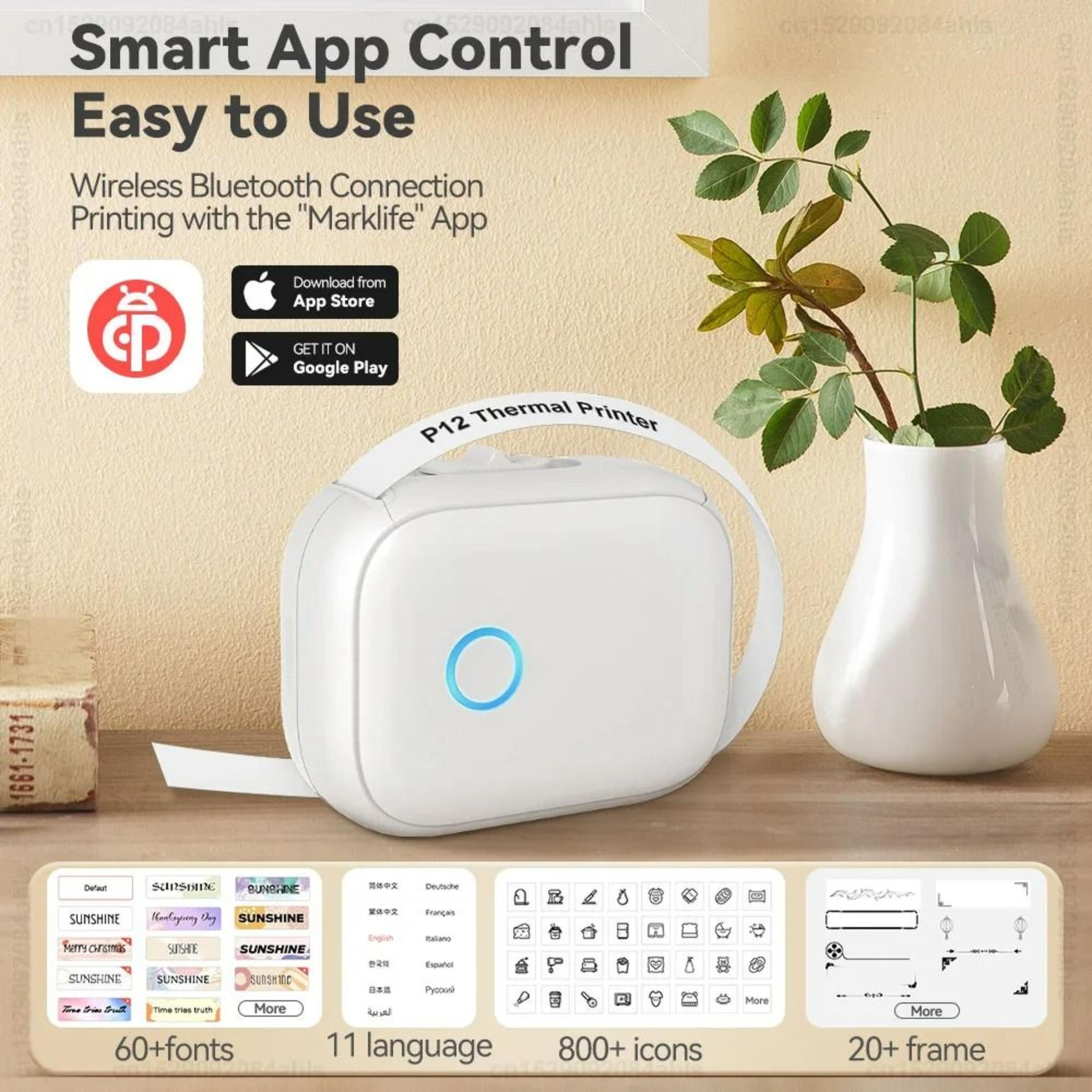 Portable Wireless Thermal Label Maker  Storage Case Set 1