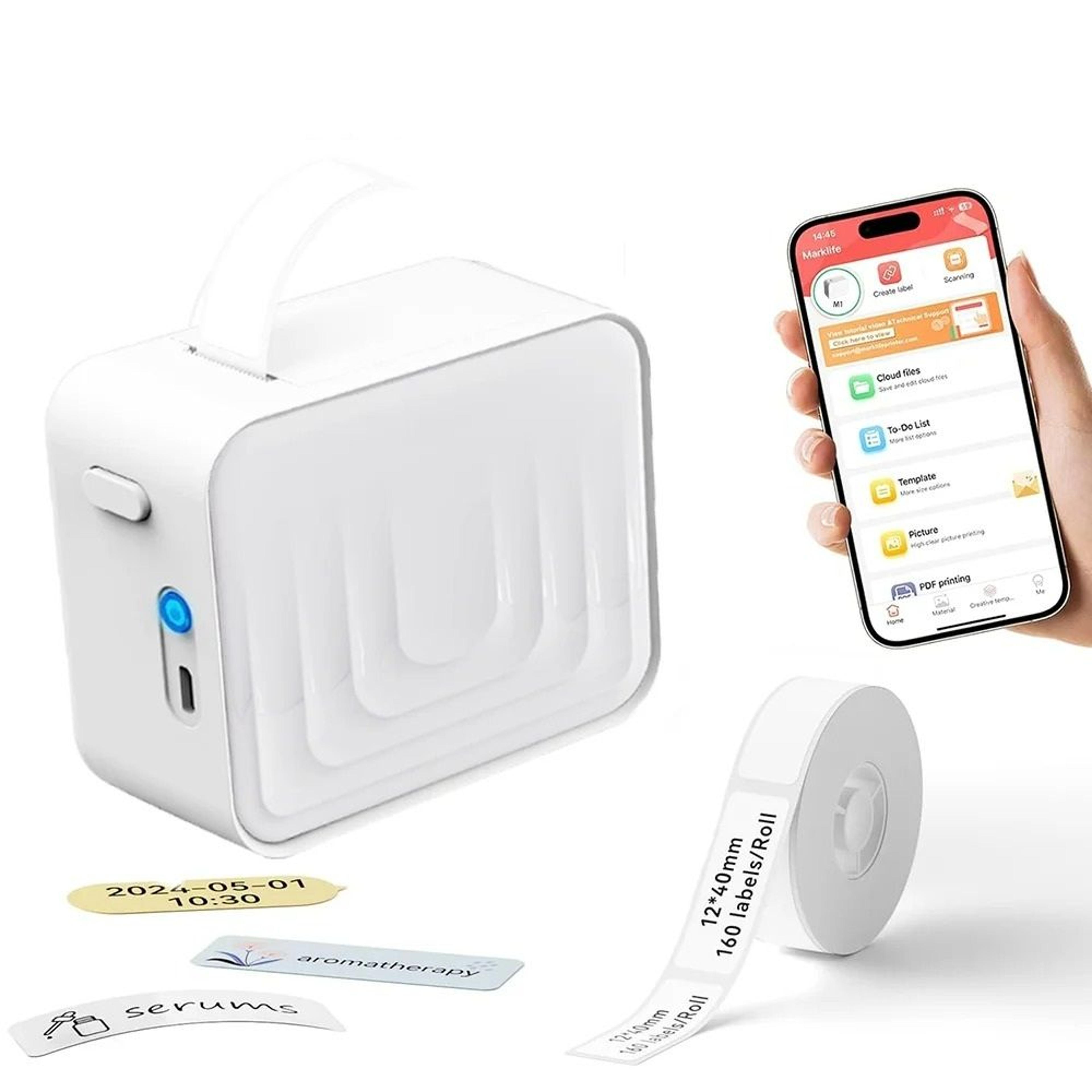 elite portable mini wireless thermal label maker set