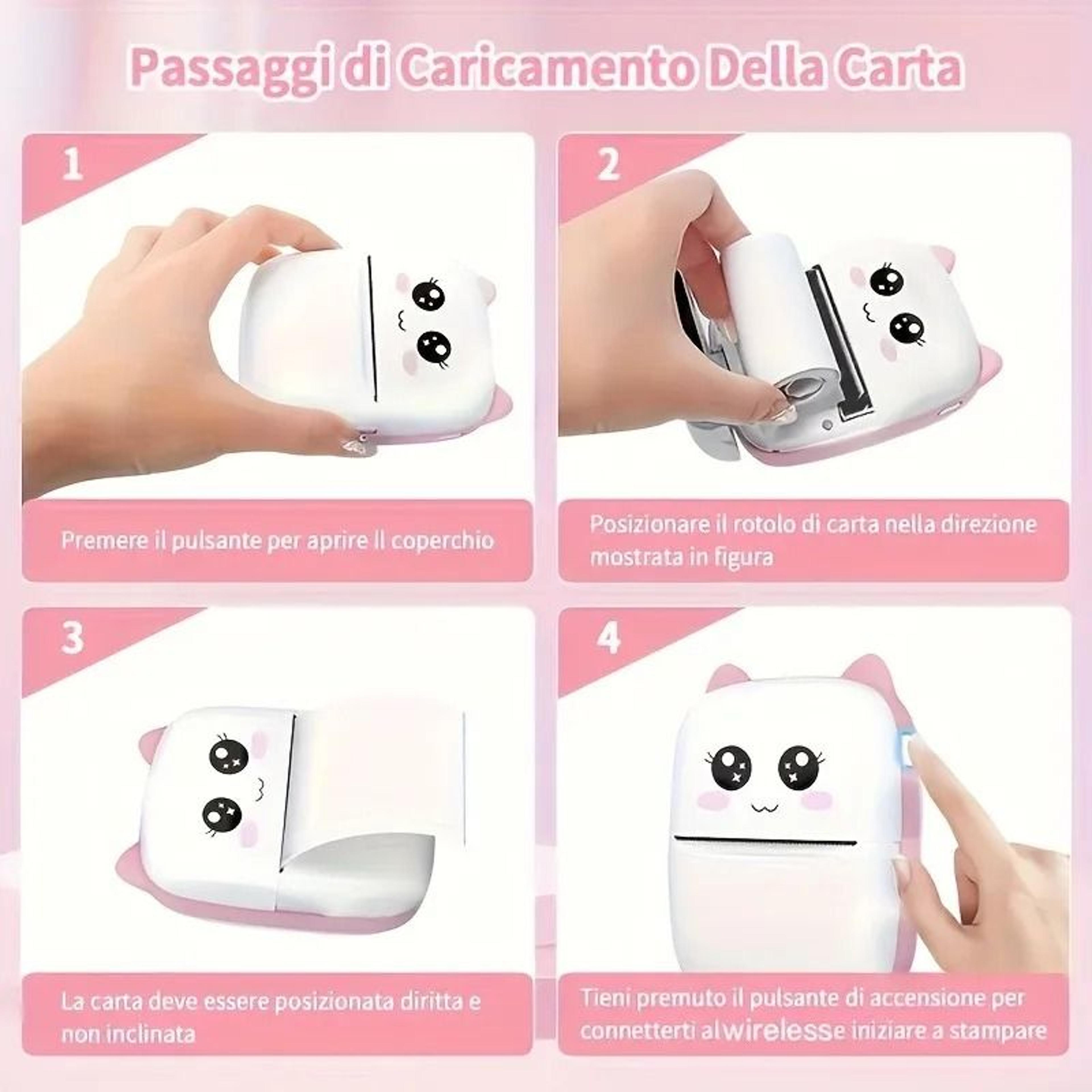 Mini Portable 58mm Wireless Thermal Pocket Sticker  Photo Printer Set 1