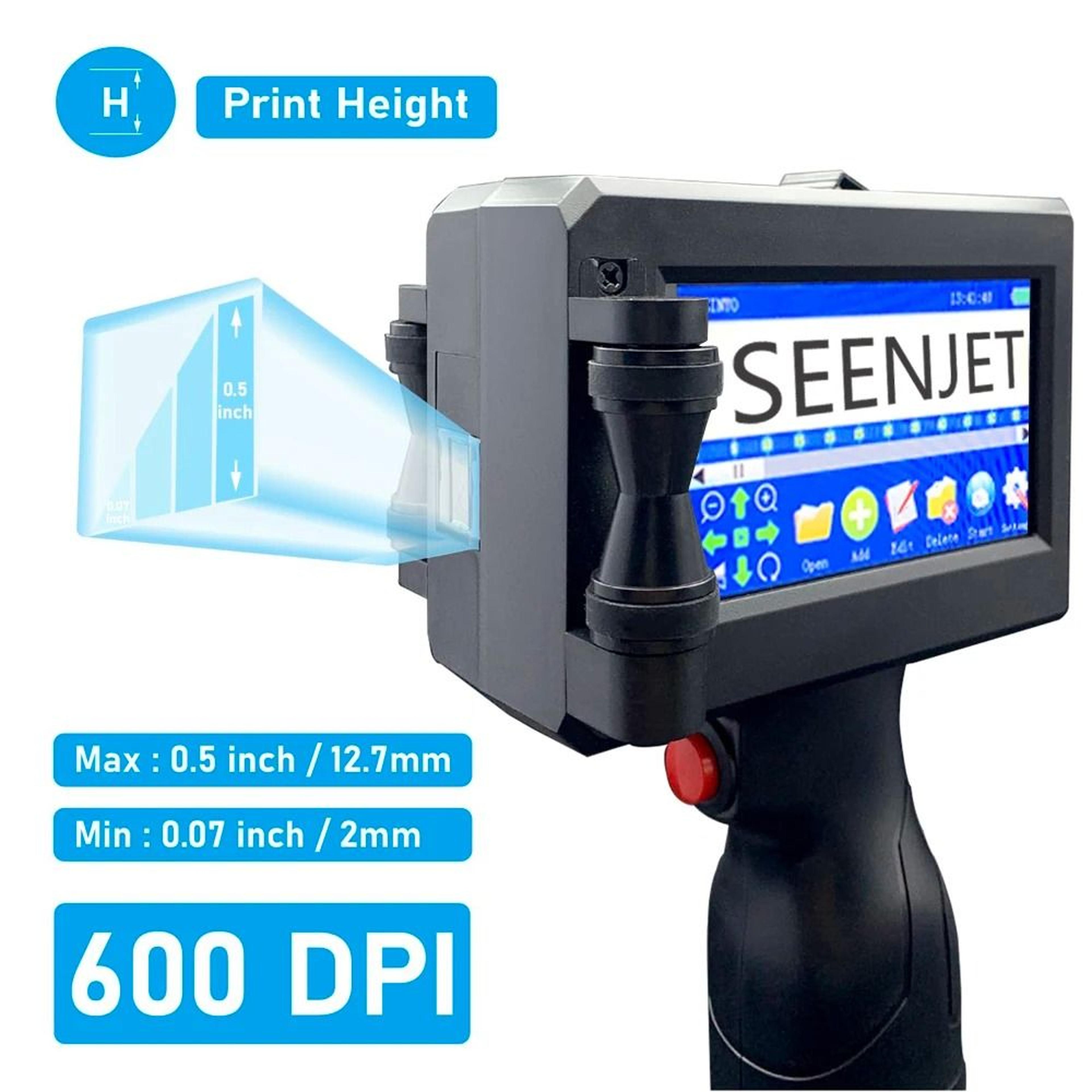 Handheld Thermal Inkjet Printer Coding Gun Set 127mm Print Height 2