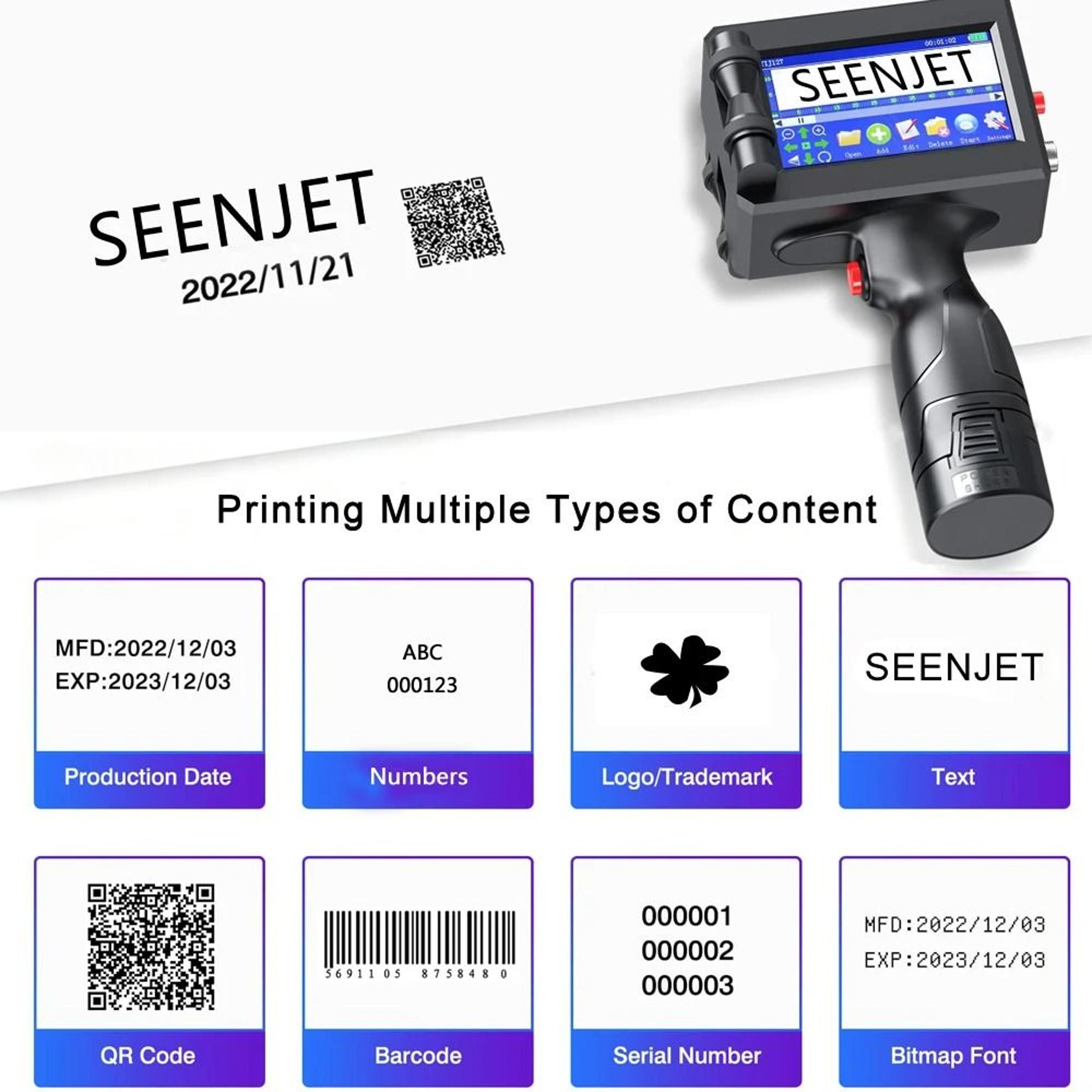Handheld Thermal Inkjet Printer Coding Gun Set 127mm Print Height 1