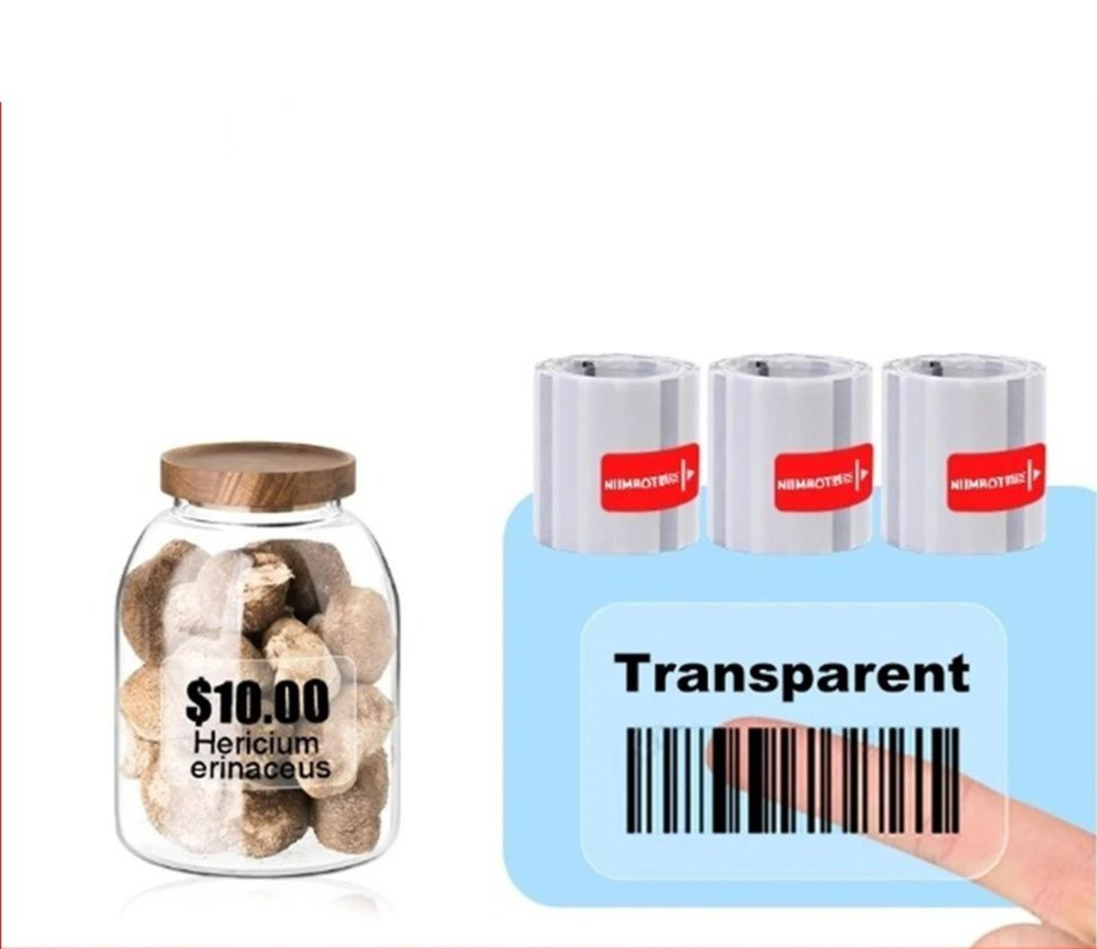 transparent waterproof thermal label paper roll set for b1 / b21 printers