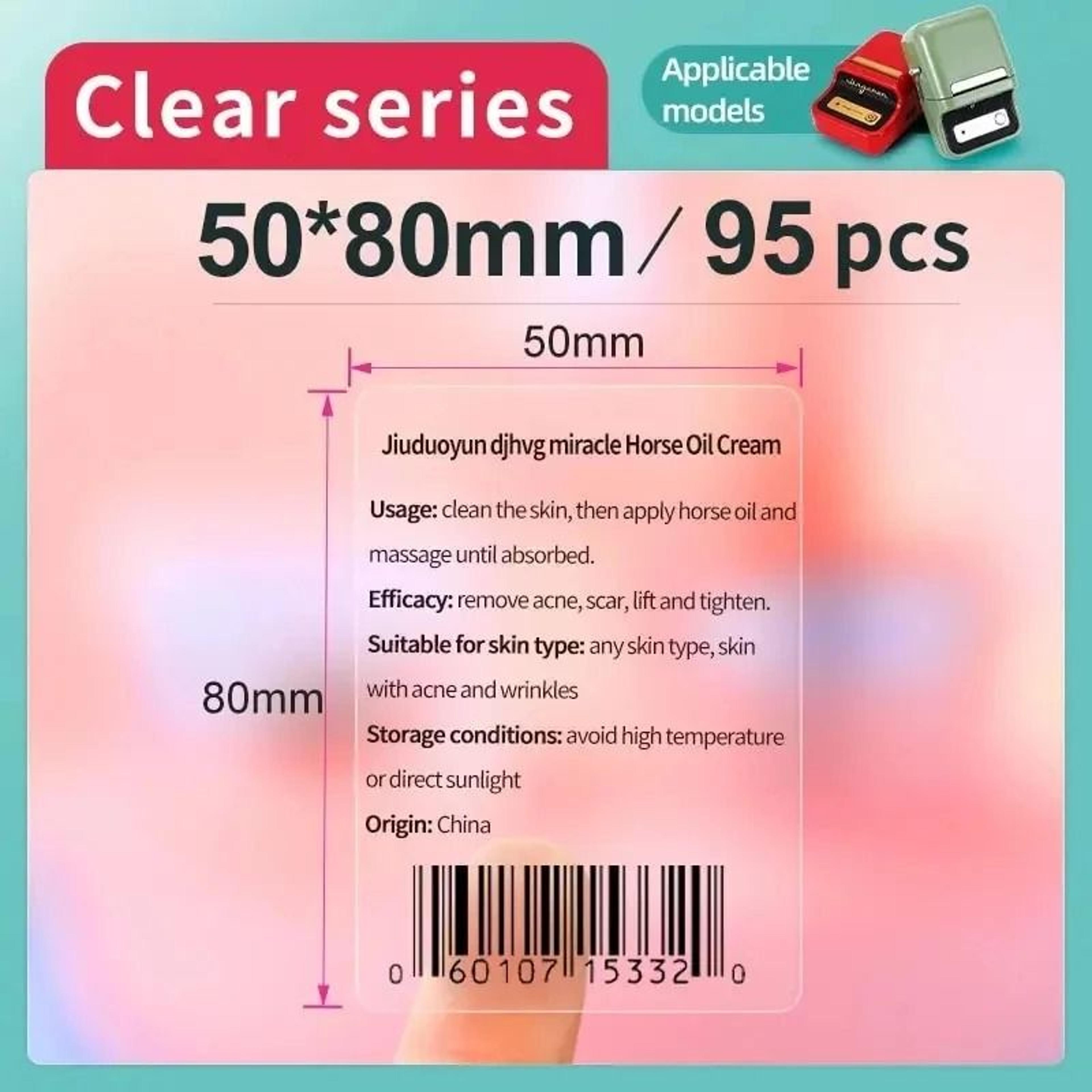 Transparent Waterproof Thermal Label Paper Roll Set For B1  B21 Printers 12