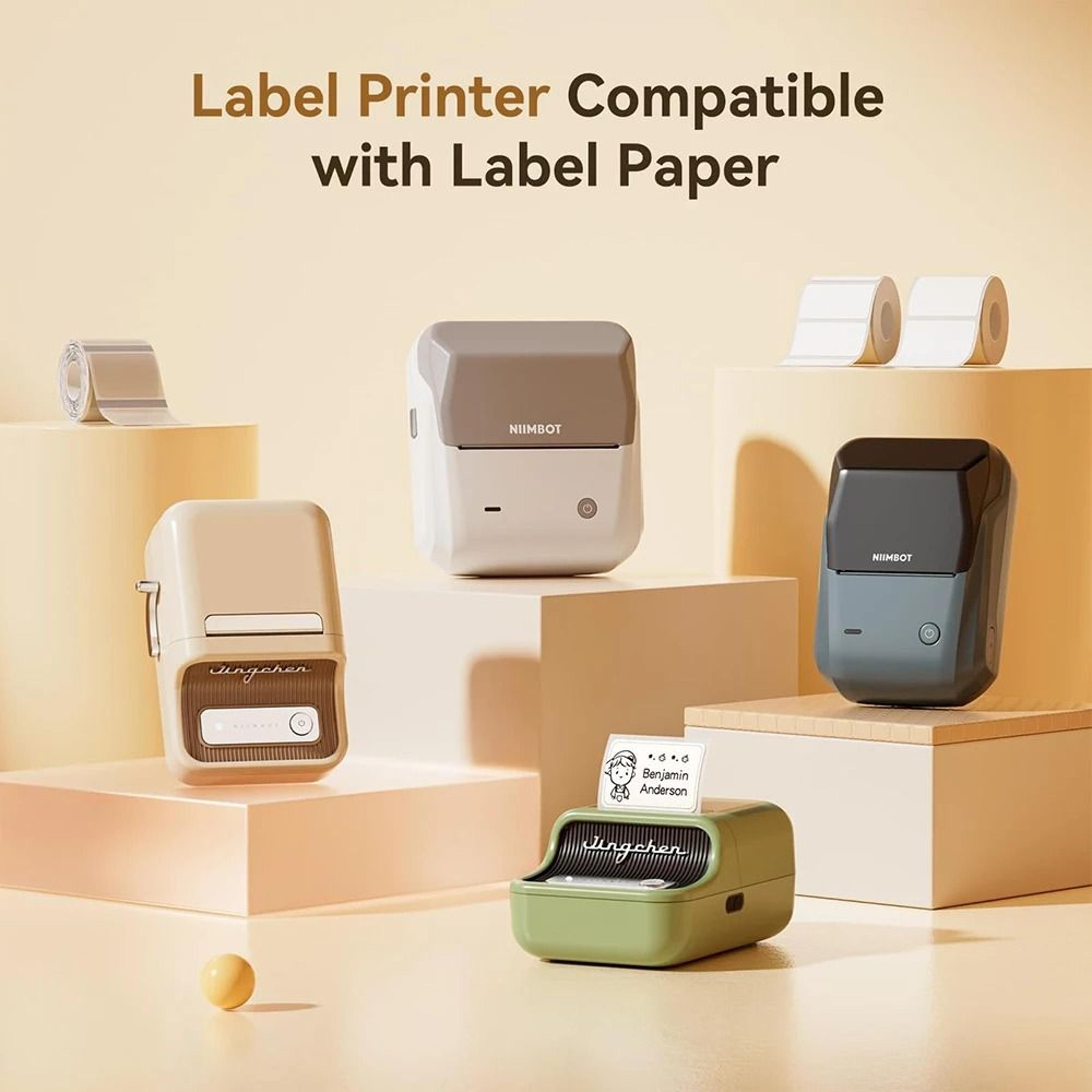 Standard White Round  Color Waterproof Thermal Label Paper Roll Set For B1  B21 Printers 3