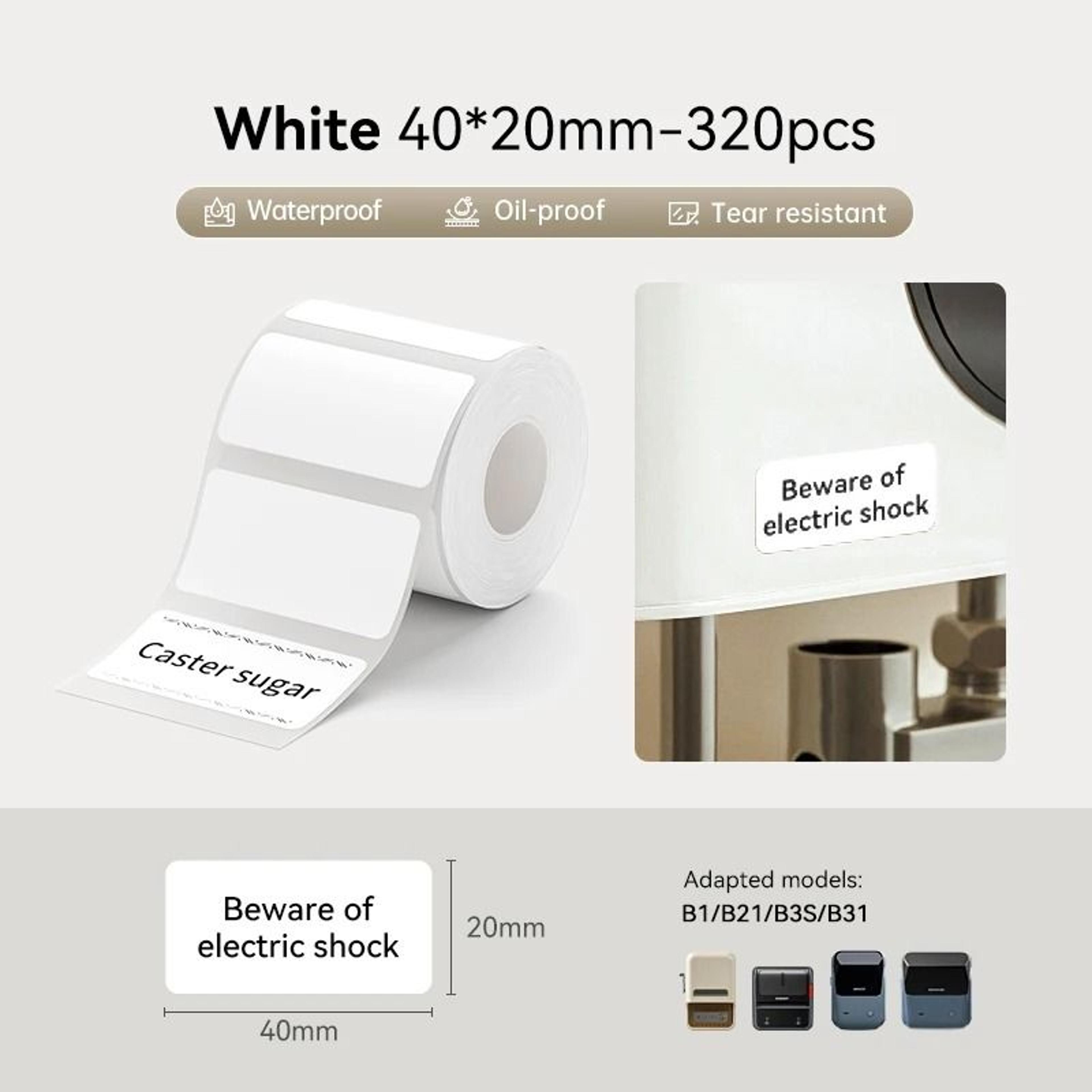 Standard White Round  Color Waterproof Thermal Label Paper Roll Set For B1  B21 Printers 9