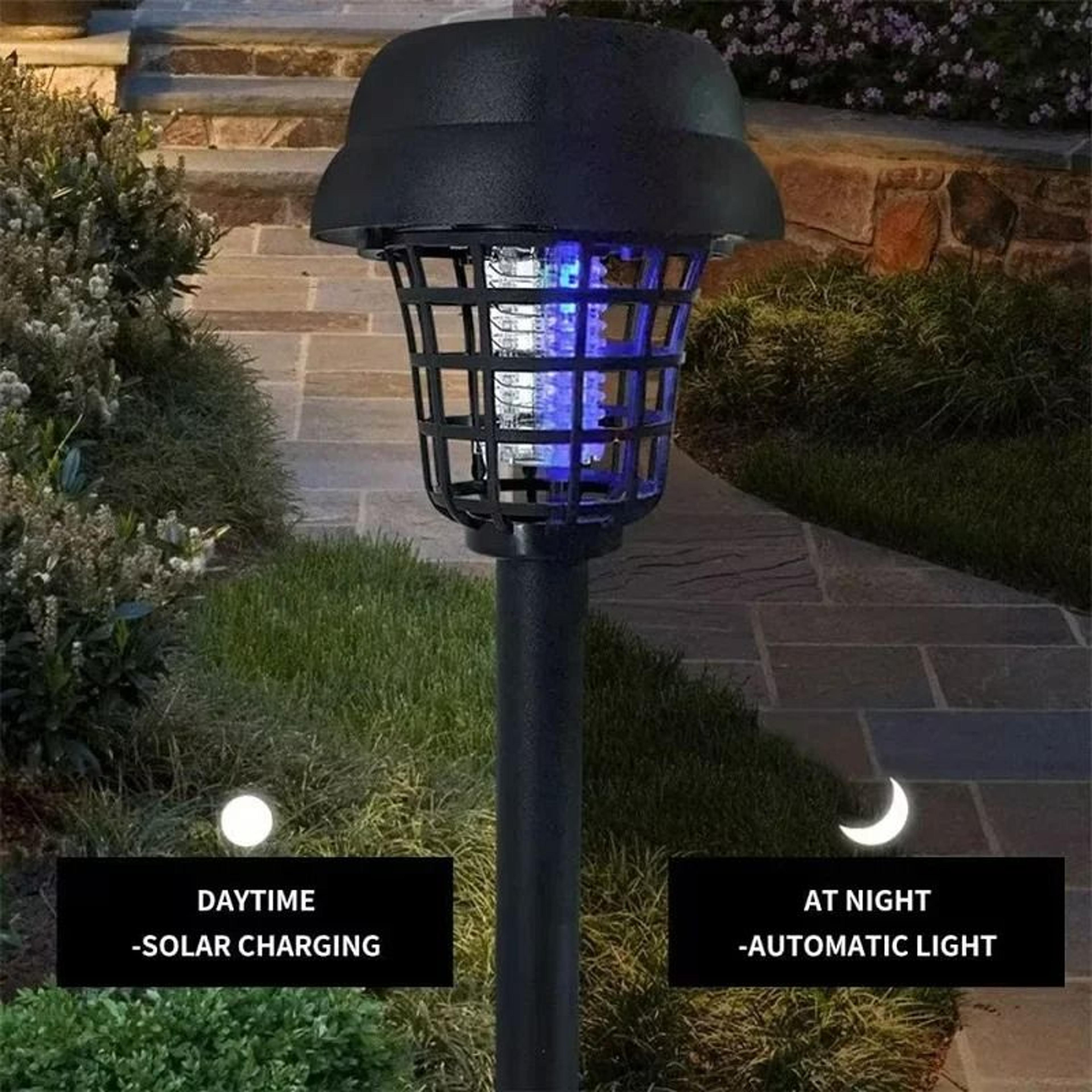 Solar Waterproof Outdoor Bug Zapper  Mosquito Repellent Lamp Set 2Pack 3