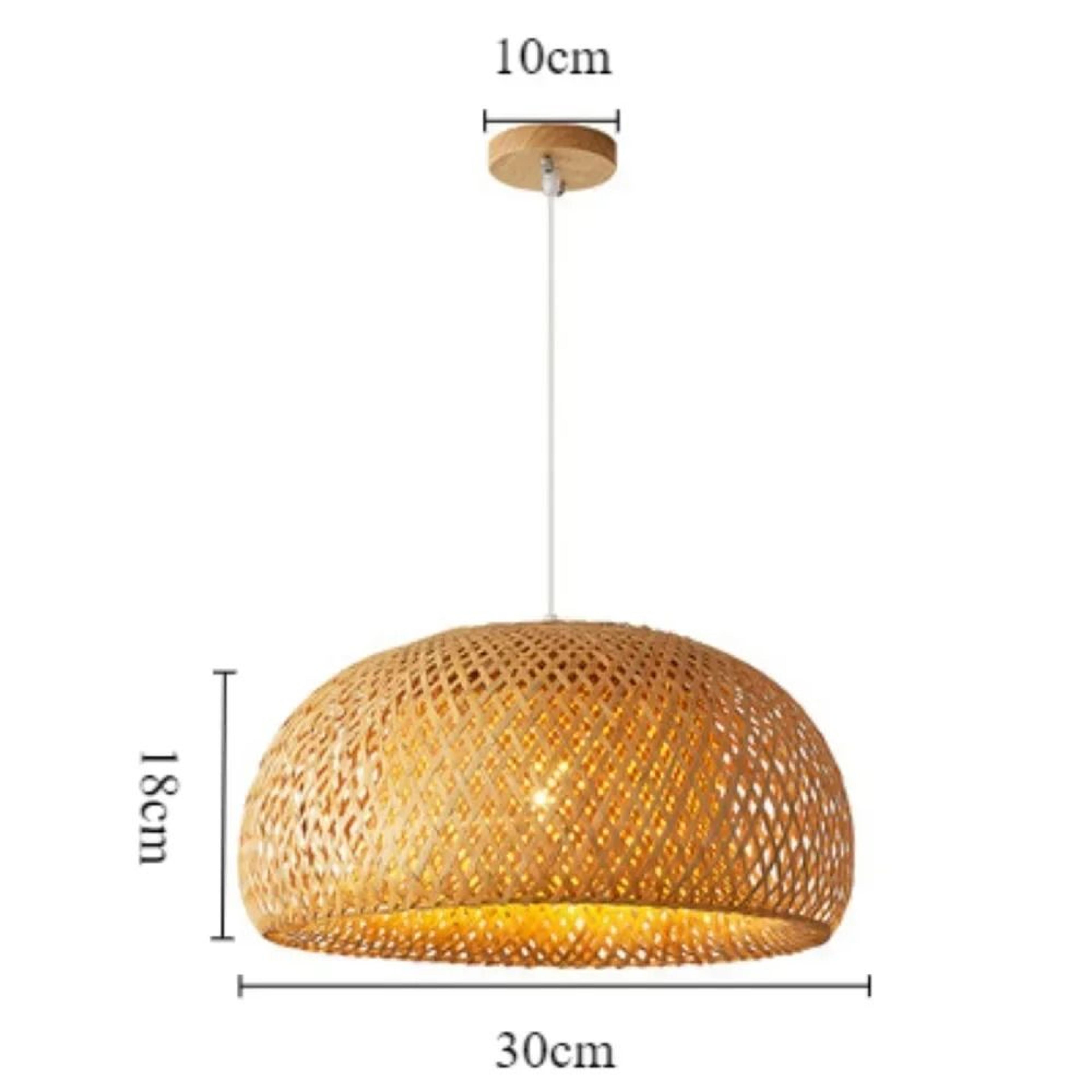 Suspension Lantern Natural Rattan Wicker Pendant Light HandWoven 5