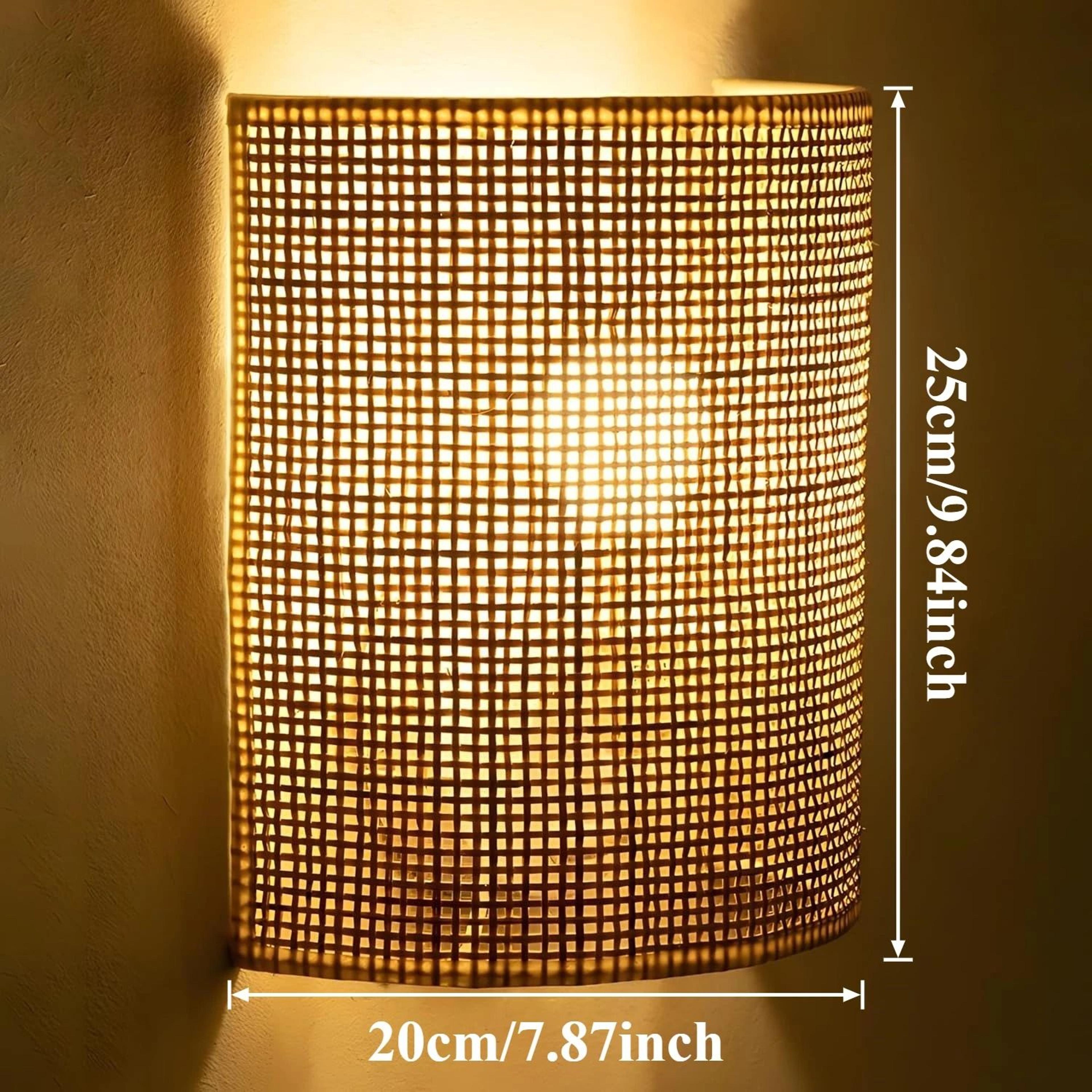 Rustic Rattan Wall Sconce Light 8