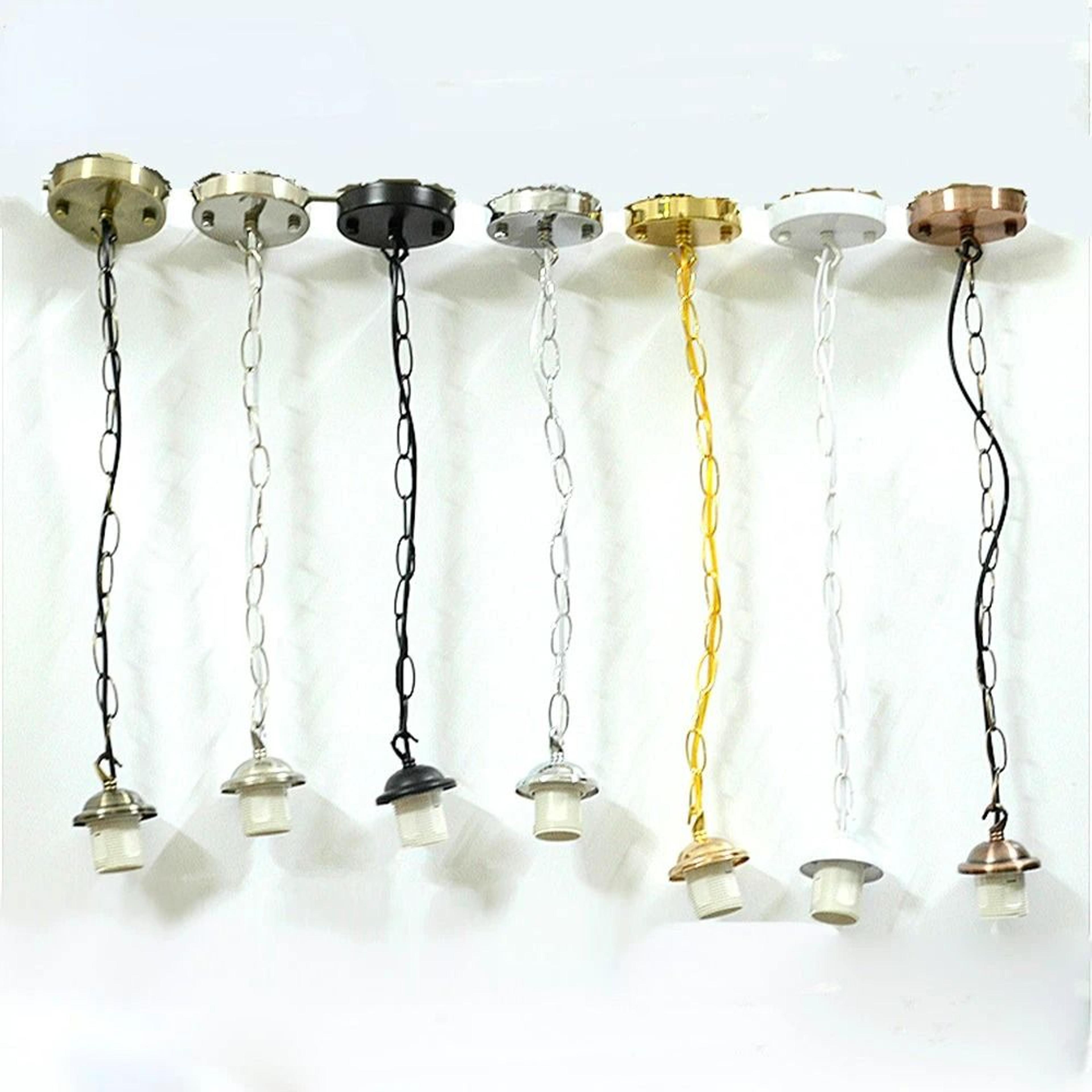 Vintage E27 Pendant Lamp Holder With Chain  Ceiling Rose 1
