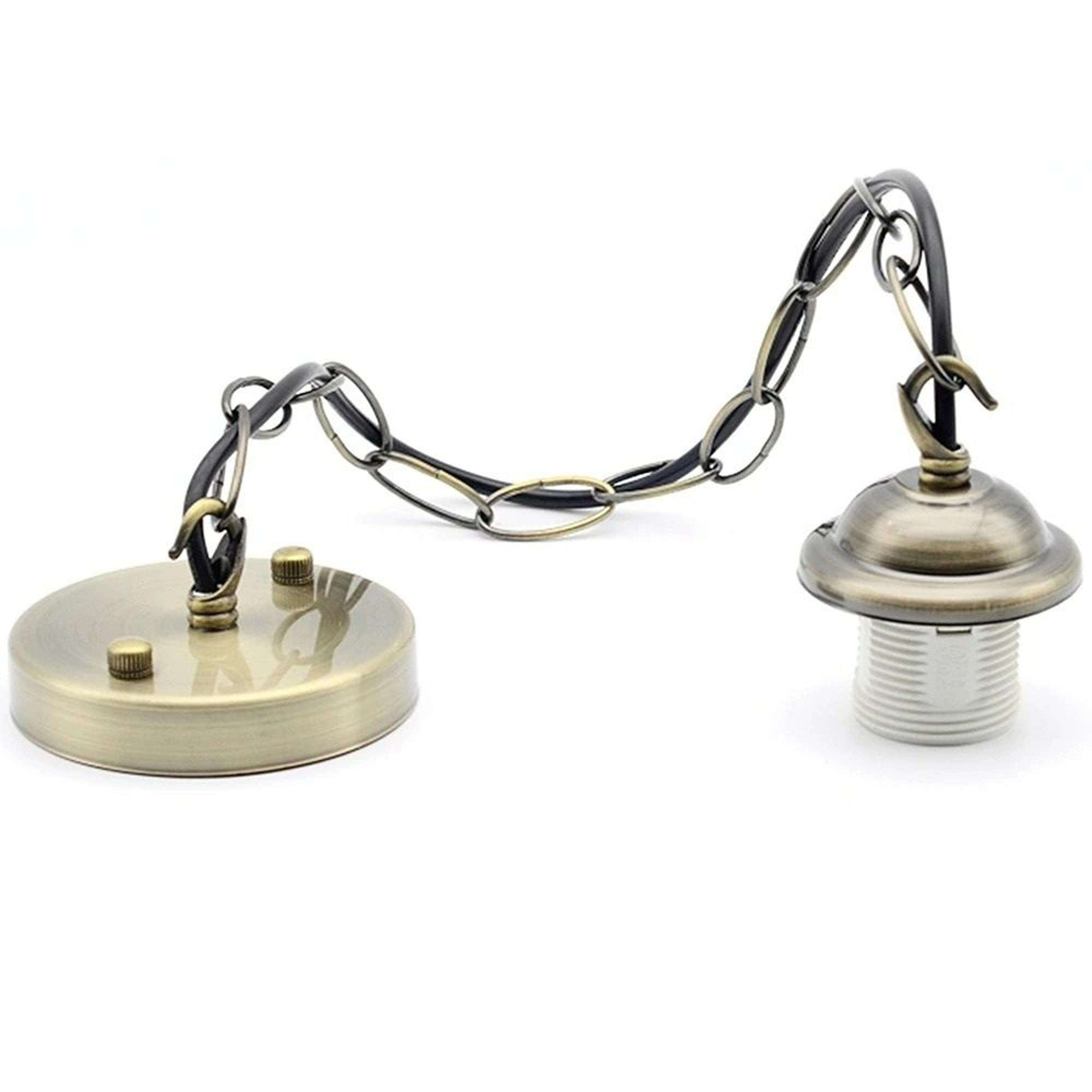 vintage e27 pendant lamp holder with chain & ceiling rose
