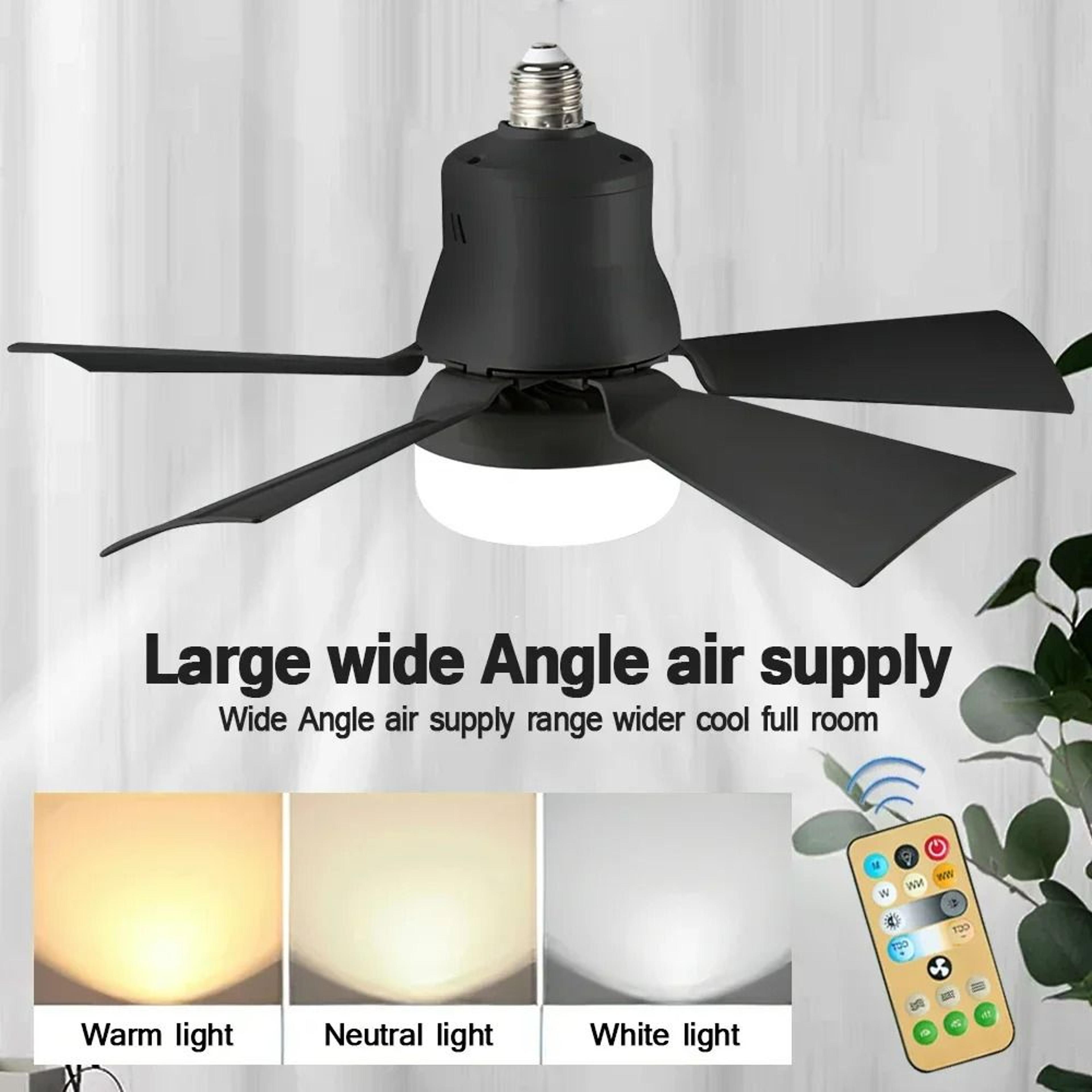 E27 Socket Silent Electric Ceiling Fan Light With Remote Control 3
