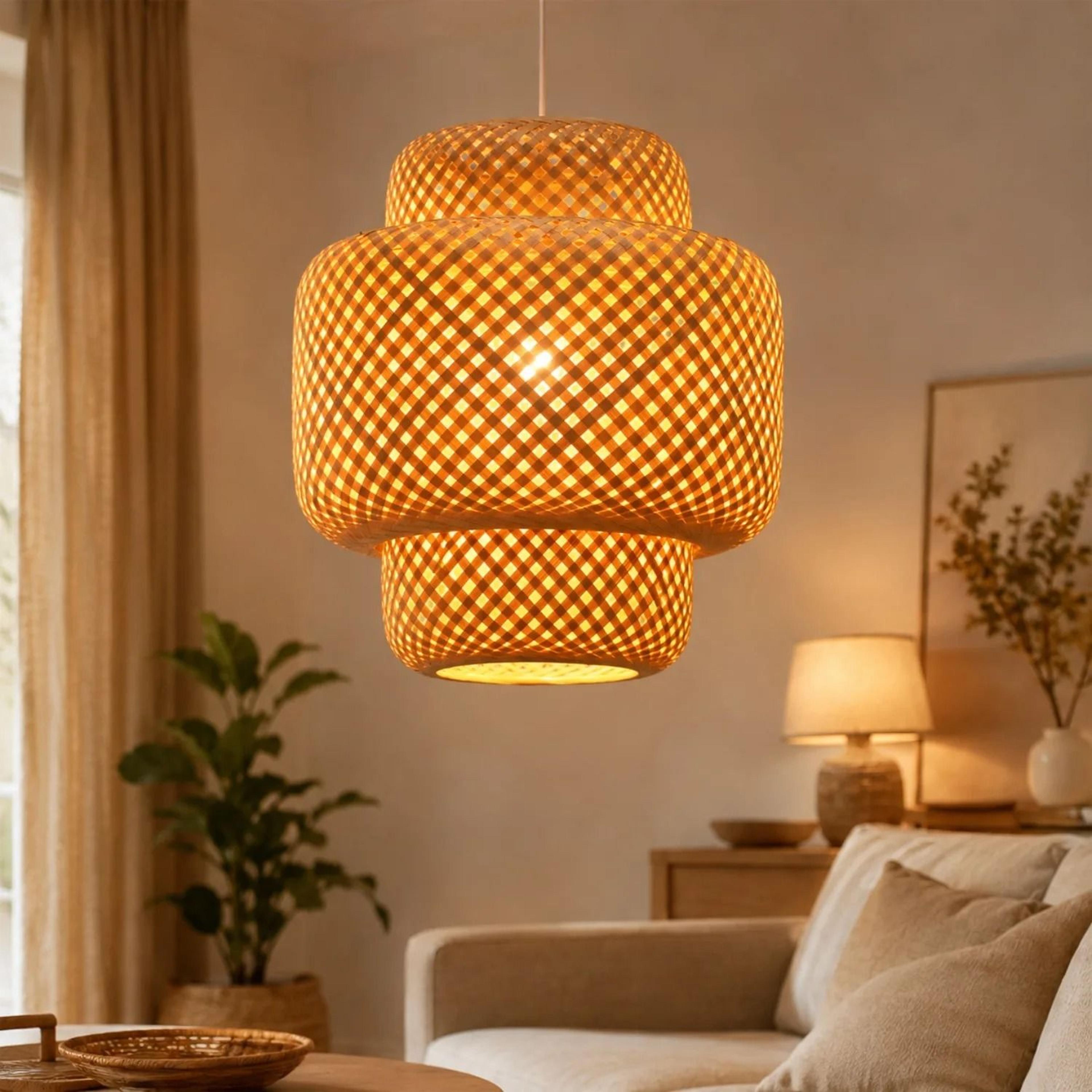 bamboo lantern handcrafted pendant light