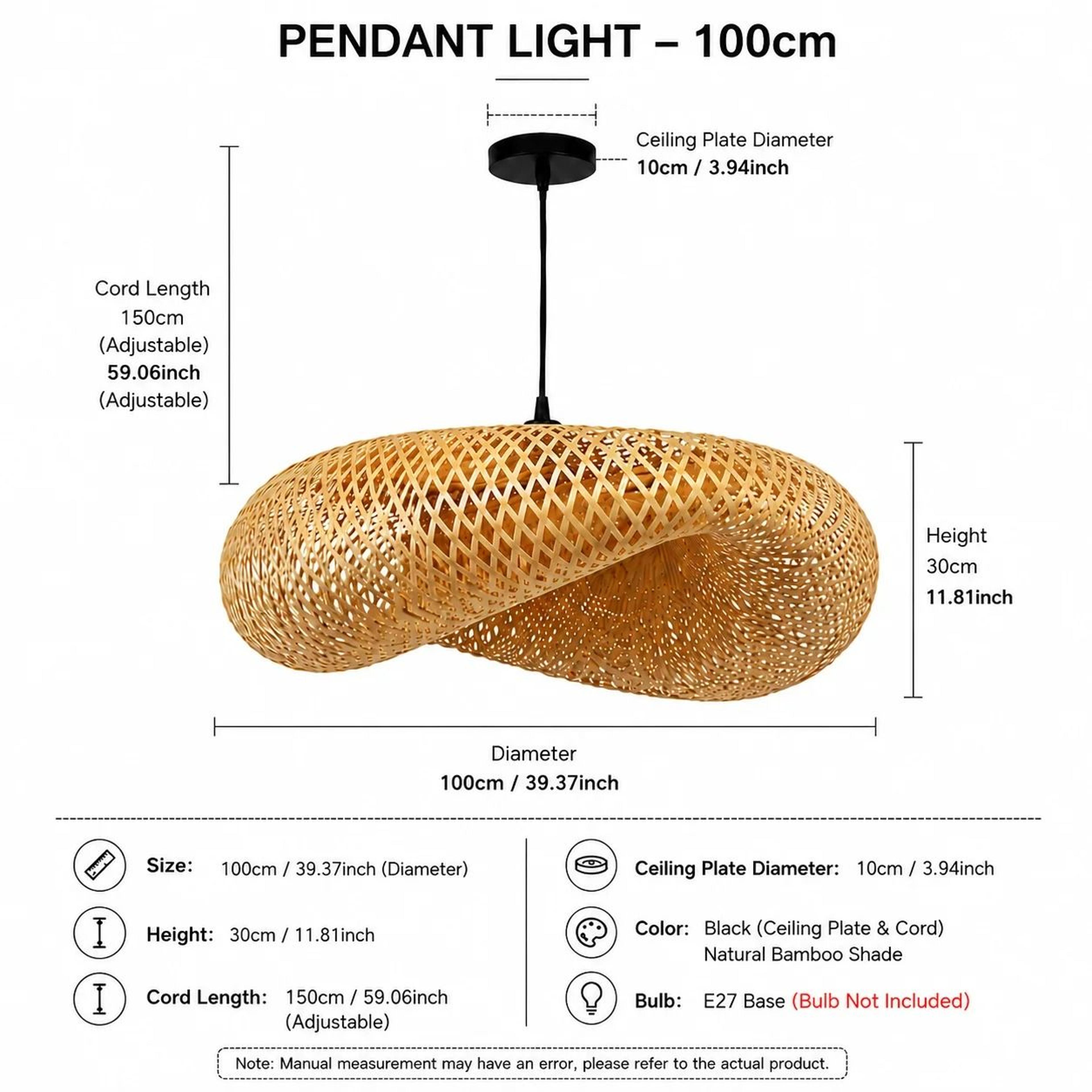 Woven Bamboo Natural Modern Pendant Light 9