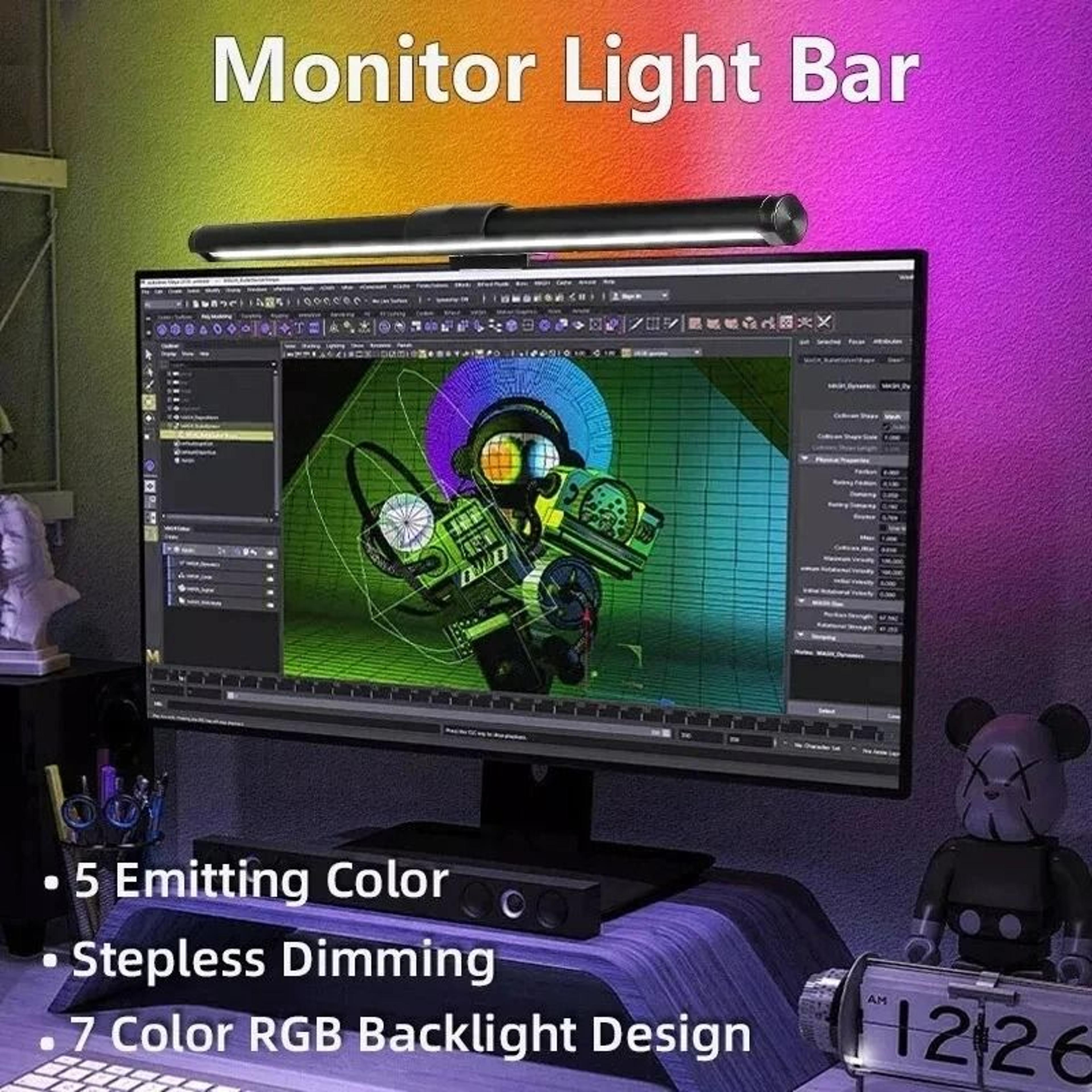 RGB LED Monitor Light Bar Stepless Dimmable Eye Protection Screen Hanging Lamp 3