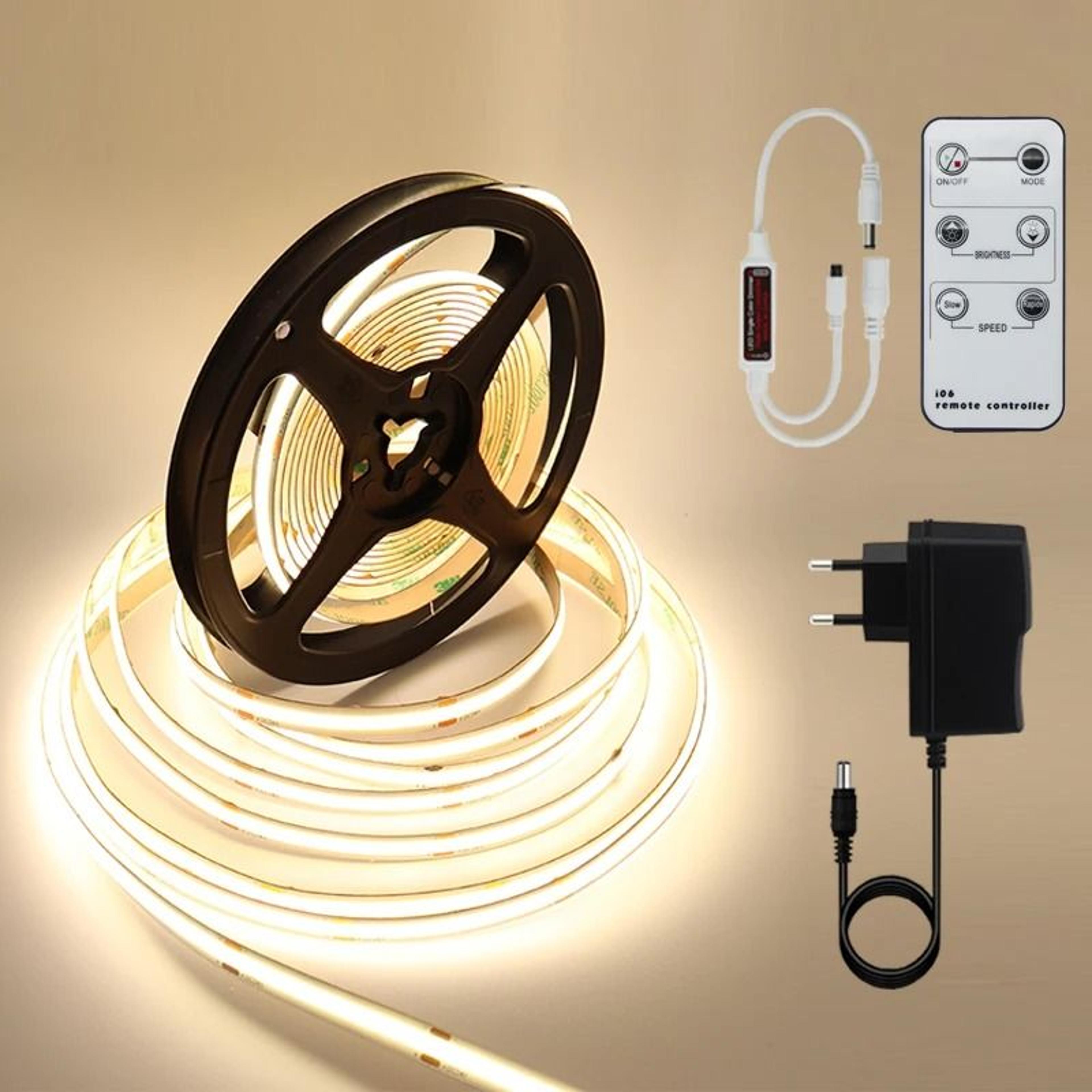 24v high-density cob led strip light (480 leds/m, linear dimmable 8mm)