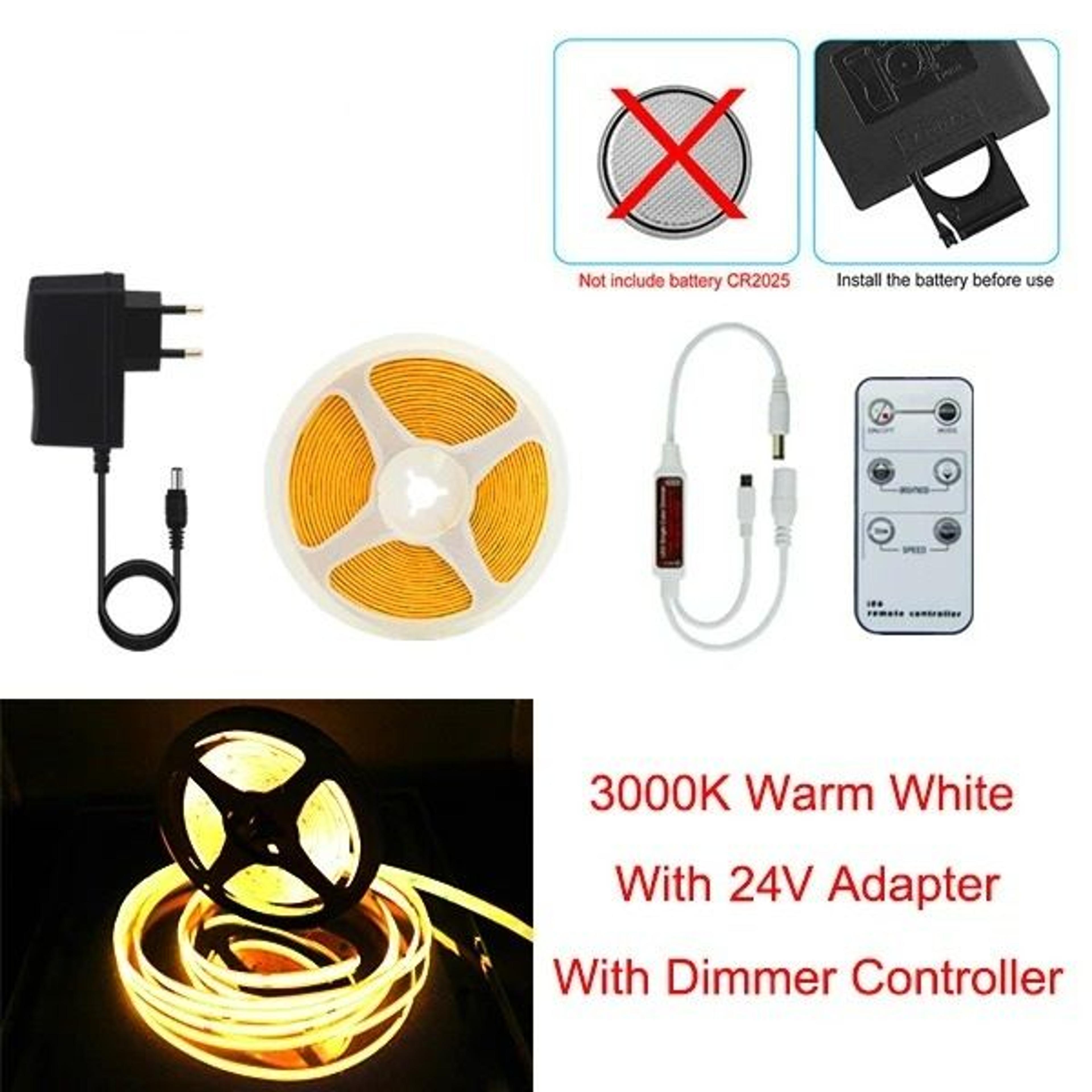 Elite 24V HighDensity COB LED Strip Light 480 LEDsm Linear Dimmable 8mm 7