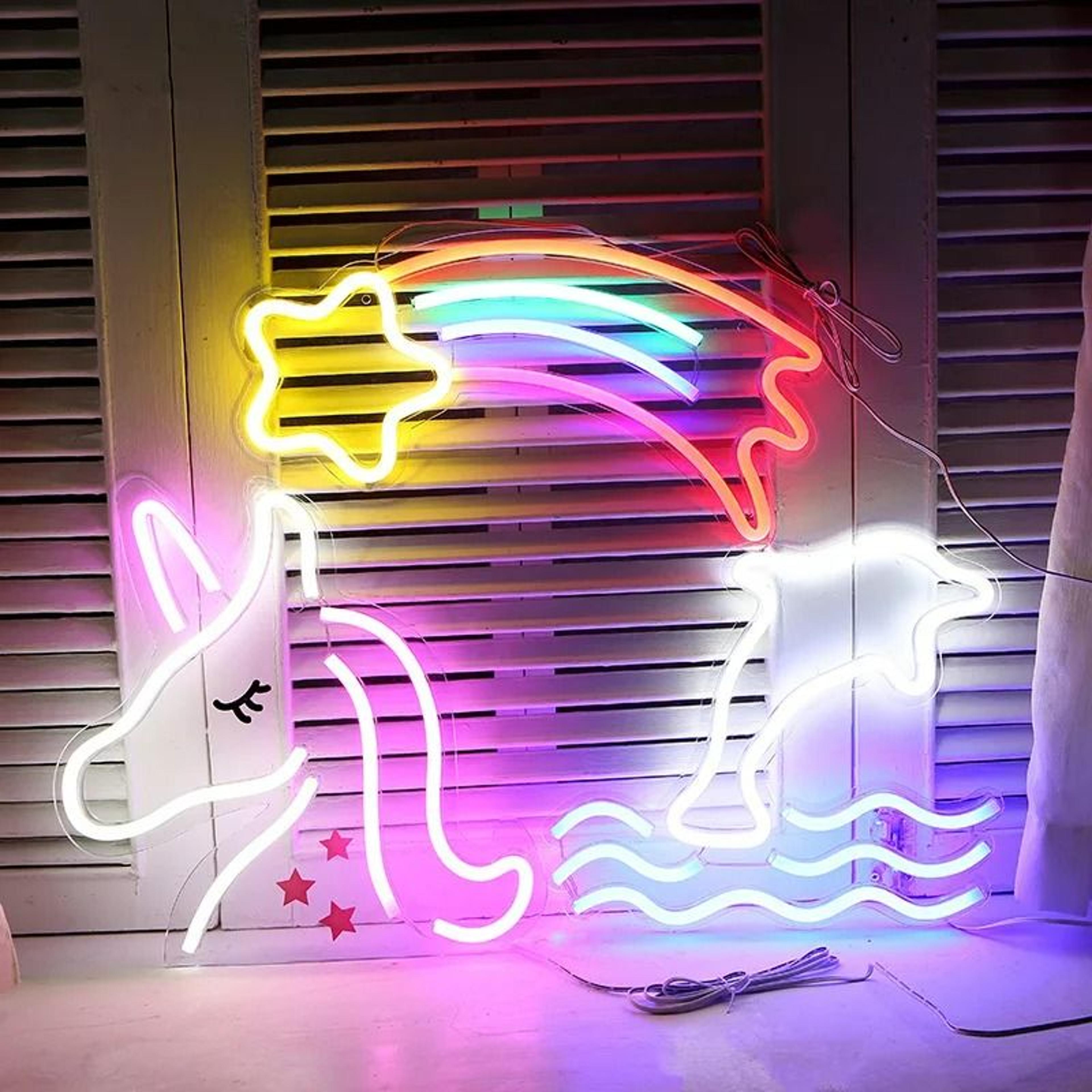 Custom LED Neon Sign Luminous Characters With Transparent Acrylic Back Panel 2