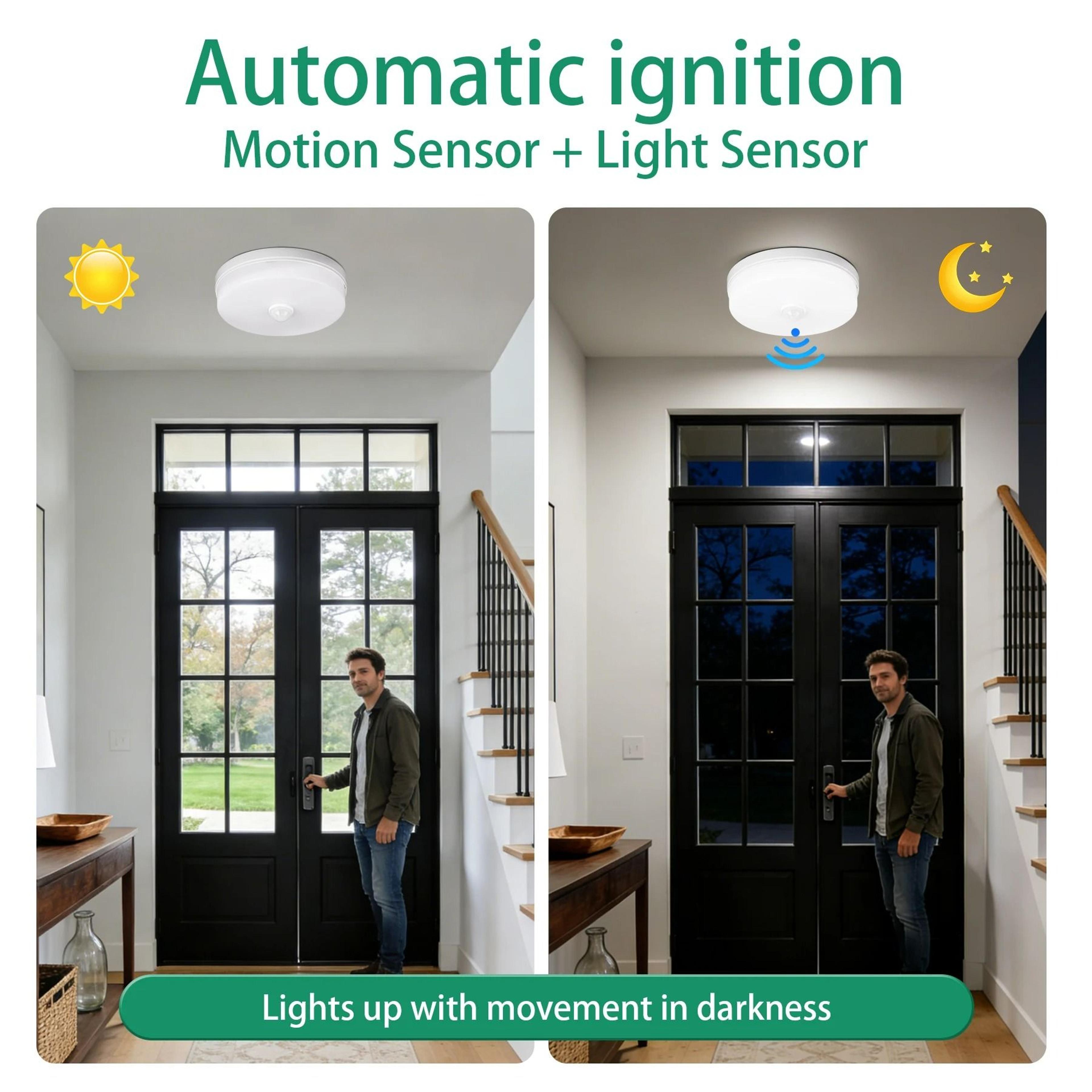 Motion Sensor LED Ceiling Light IP44 Waterproof Smart Night Lamp 4