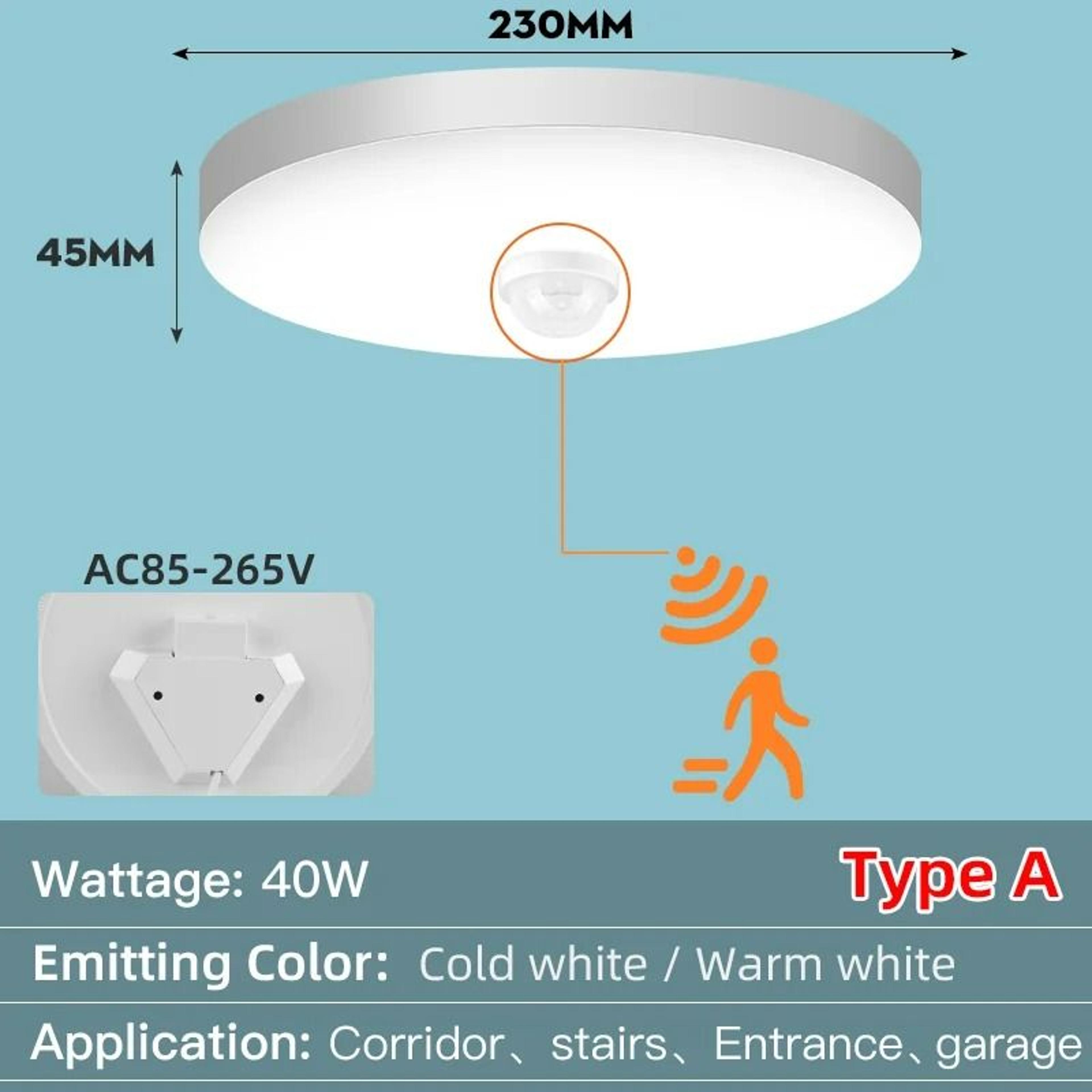 Motion Sensor LED Ceiling Light IP44 Waterproof Smart Night Lamp 13