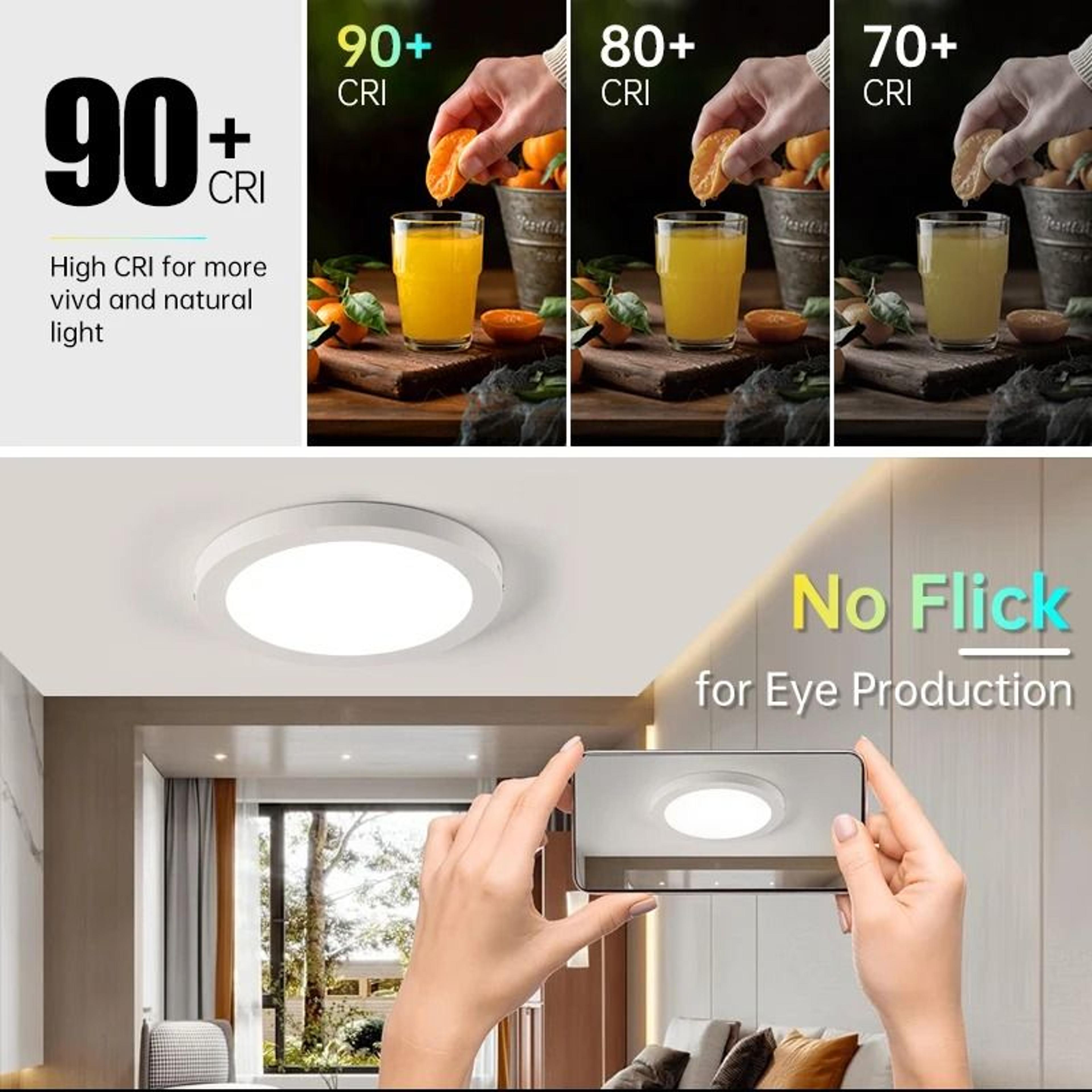 Modern LED Panel Ceiling Light 110265V Cold White Flush Mount Lamp For Living Room Bedroom  Kitchen 2