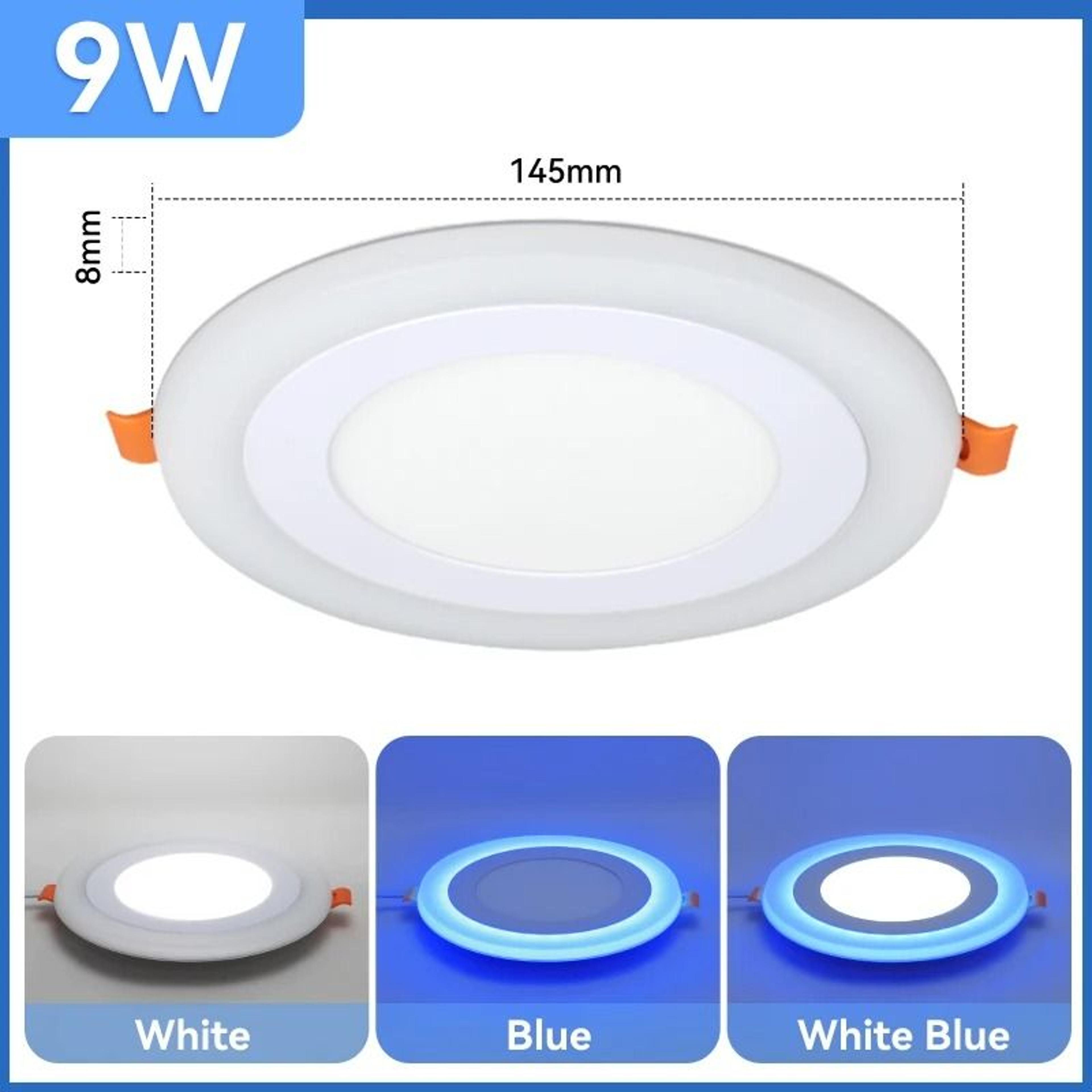 Modern DualColor LED Ceiling Downlight Blue  White Panel Spotlight For Home Decor Living Room  Bath 7