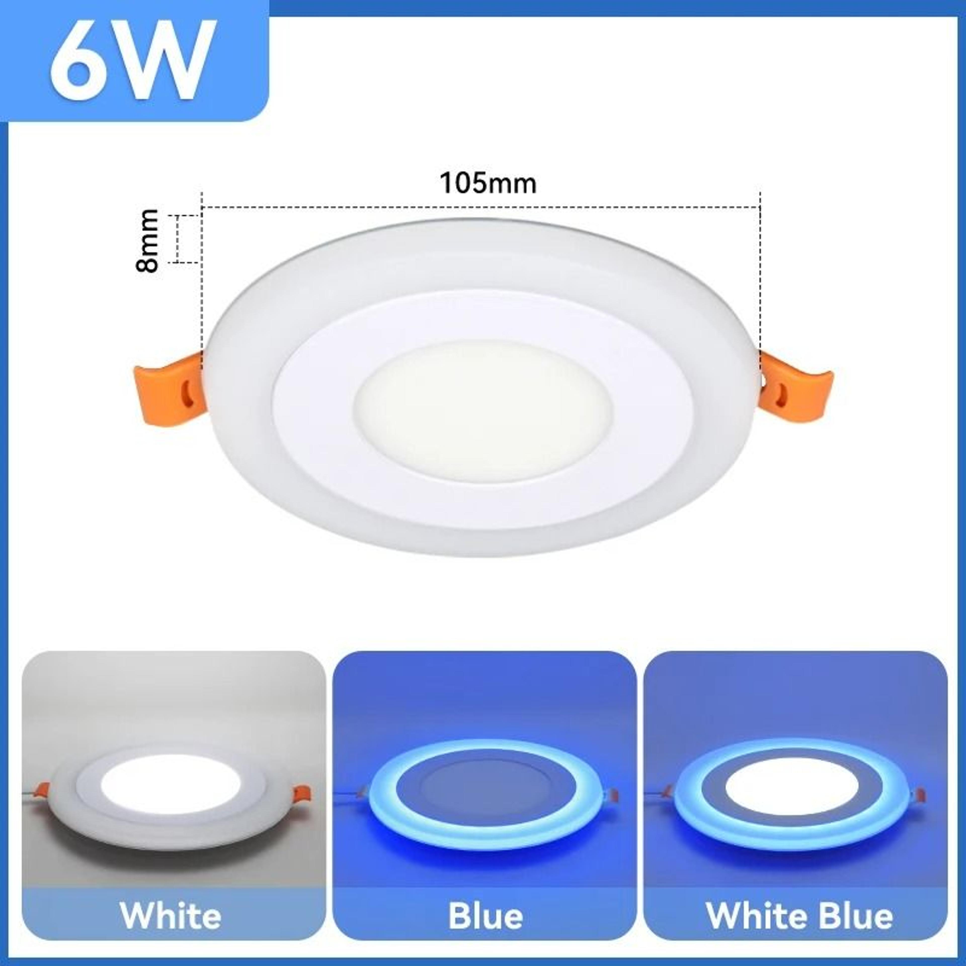 Modern DualColor LED Ceiling Panel Downlight Cold White  Blue Halo Recessed Spotlight 7