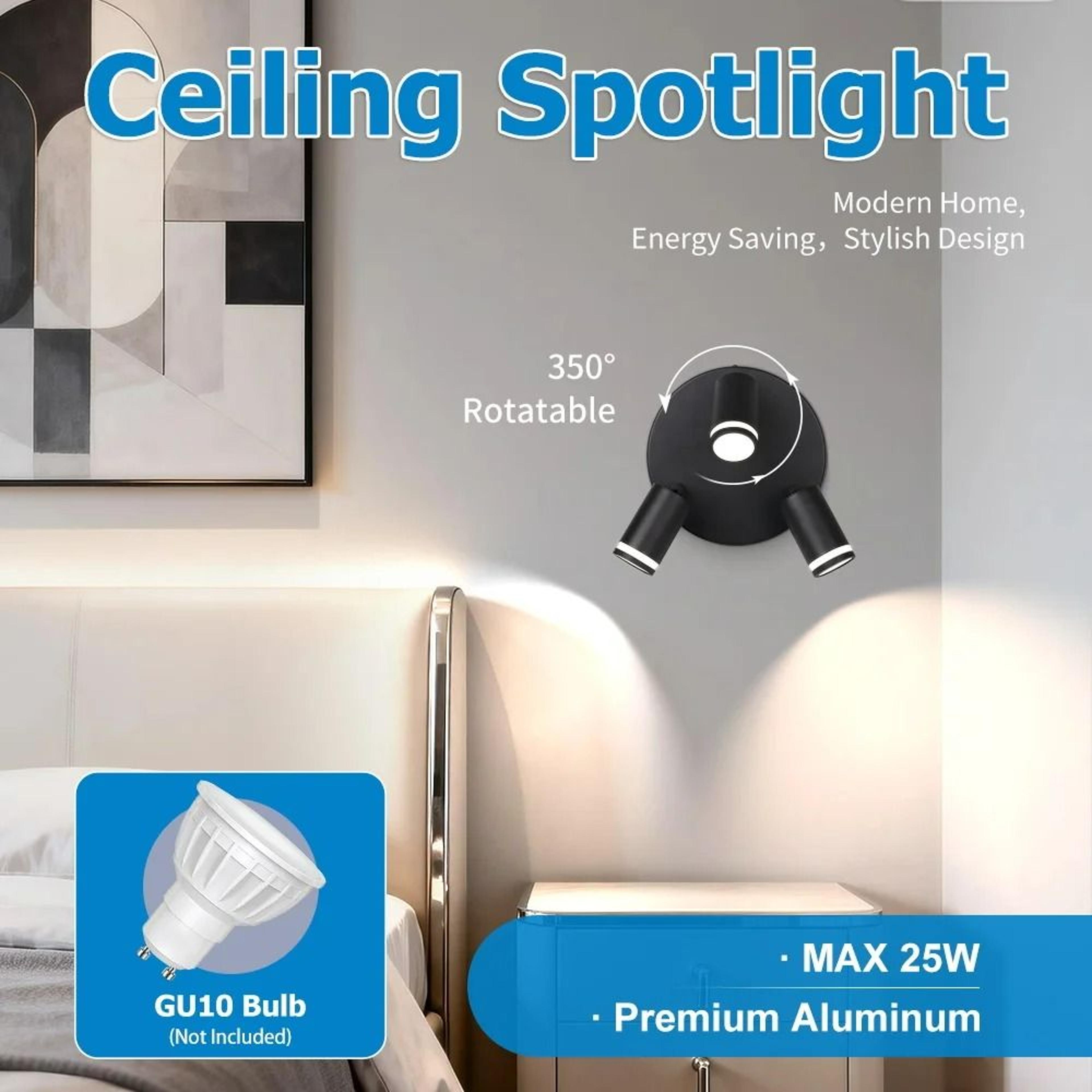 Modern Ceiling Spotlight Replaceable GU10 Bracket Spot Lamp Fixture For Living Room Bedroom  Kitche 3