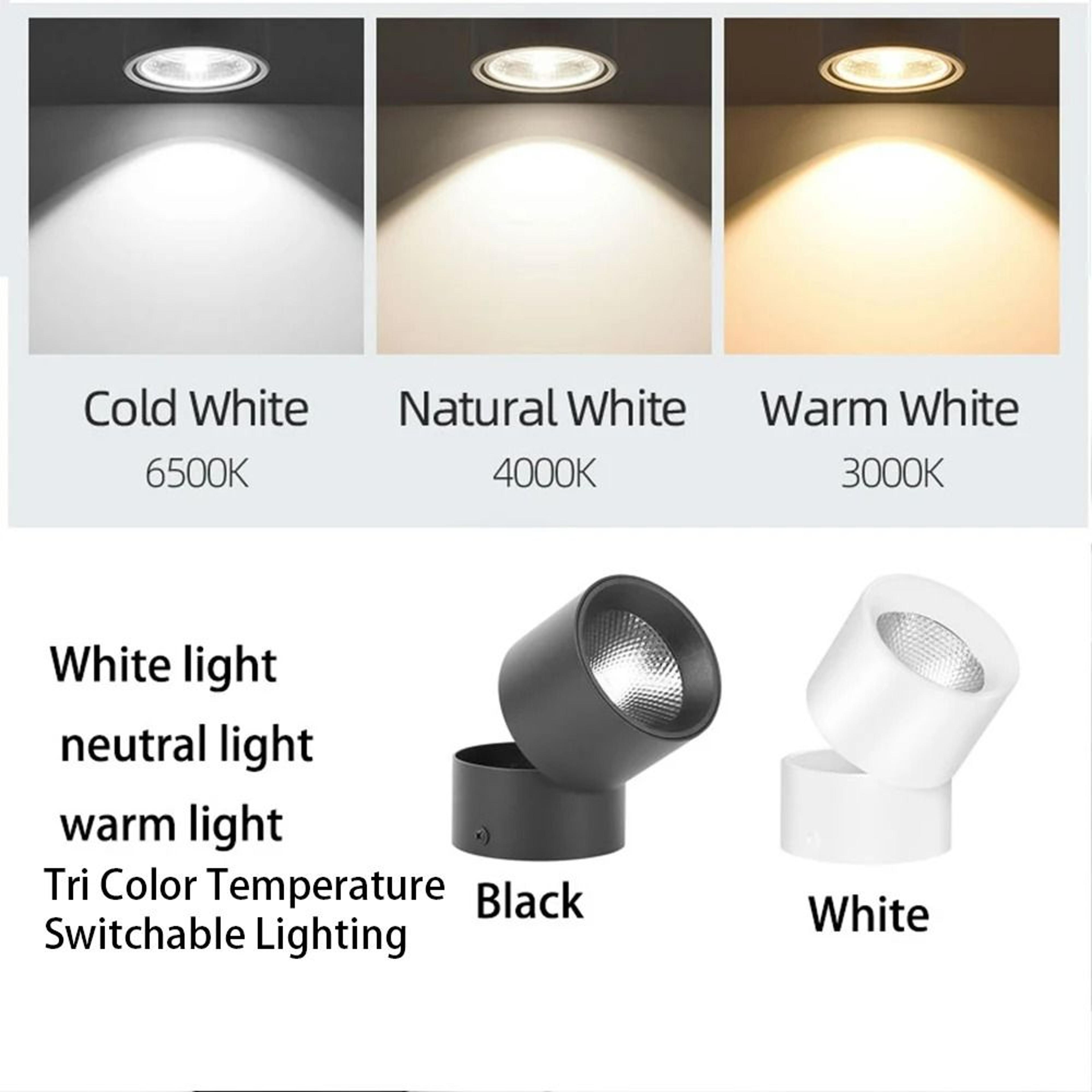 Foldable 3Color LED Ceiling Spotlight 220V Surface Mount Downlight For Living Room Bedroom  Kitchen 2