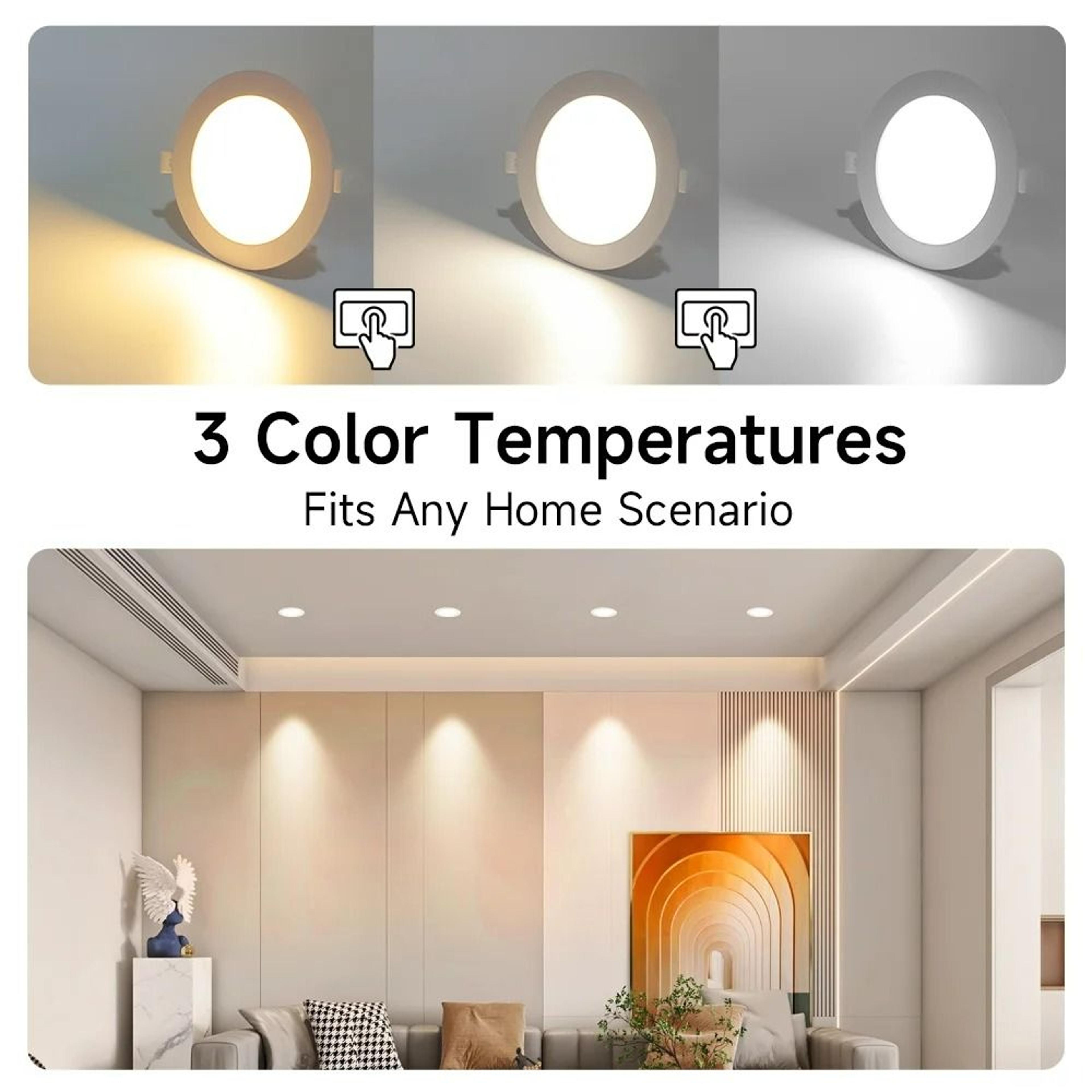 UltraThin Recessed LED Downlight TriColor Embedded Ceiling Spotlight For Living Room  Corridor 3