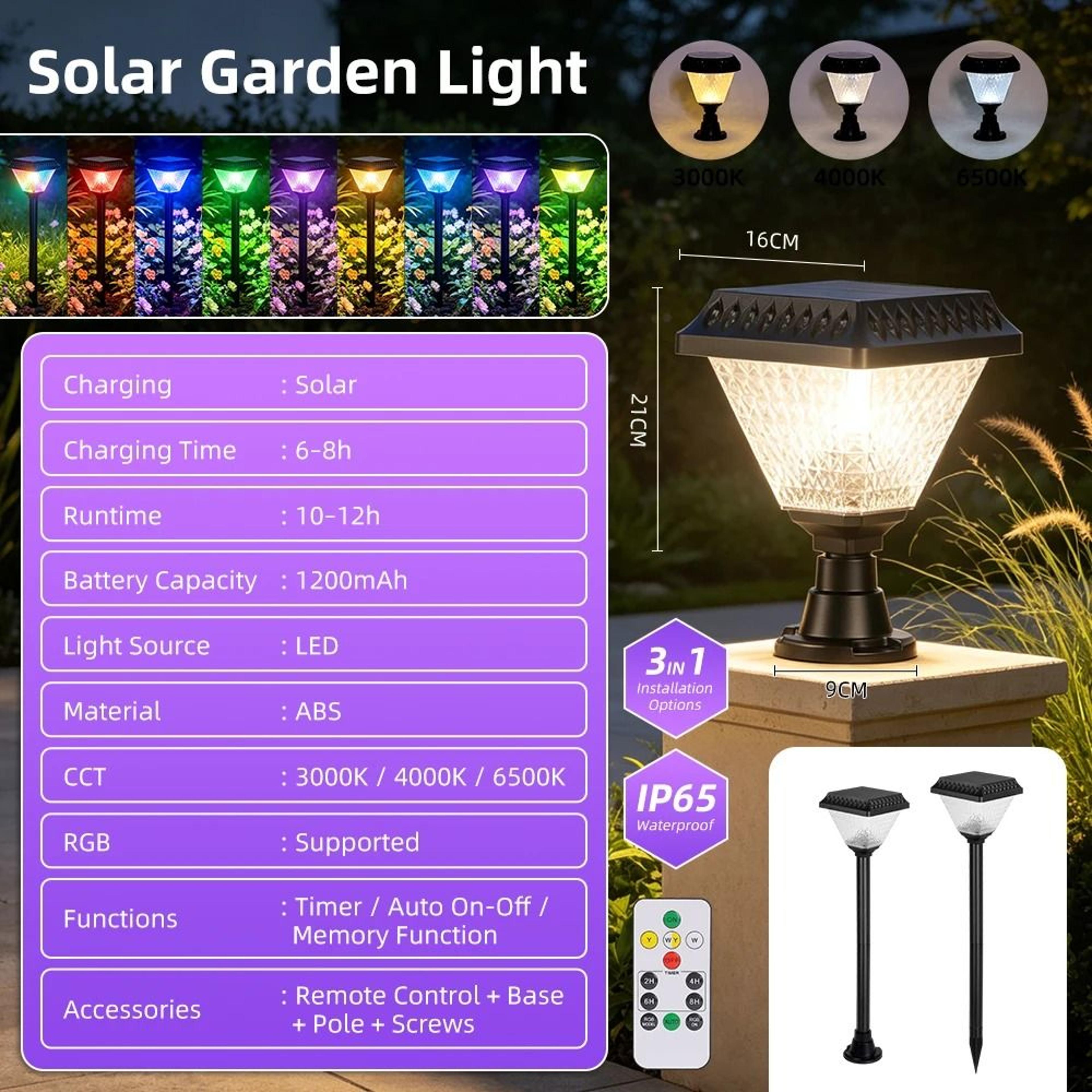 Outdoor Solar Post  Pillar Light Modern Waterproof Column Lamp For Garden Patio  Villa Decor 9