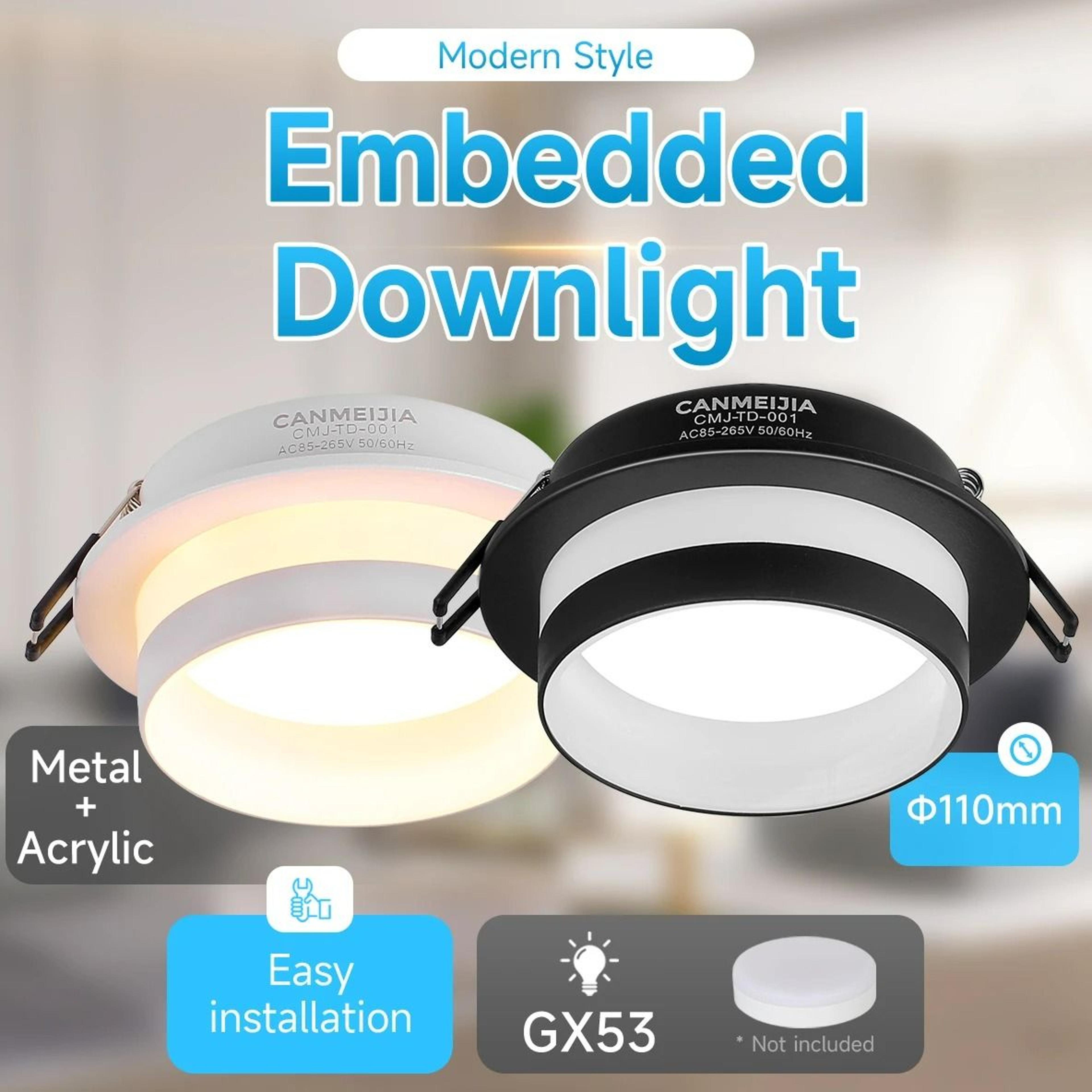 Modern UltraThin Recessed GX53 Ceiling Spotlight Fixture 2