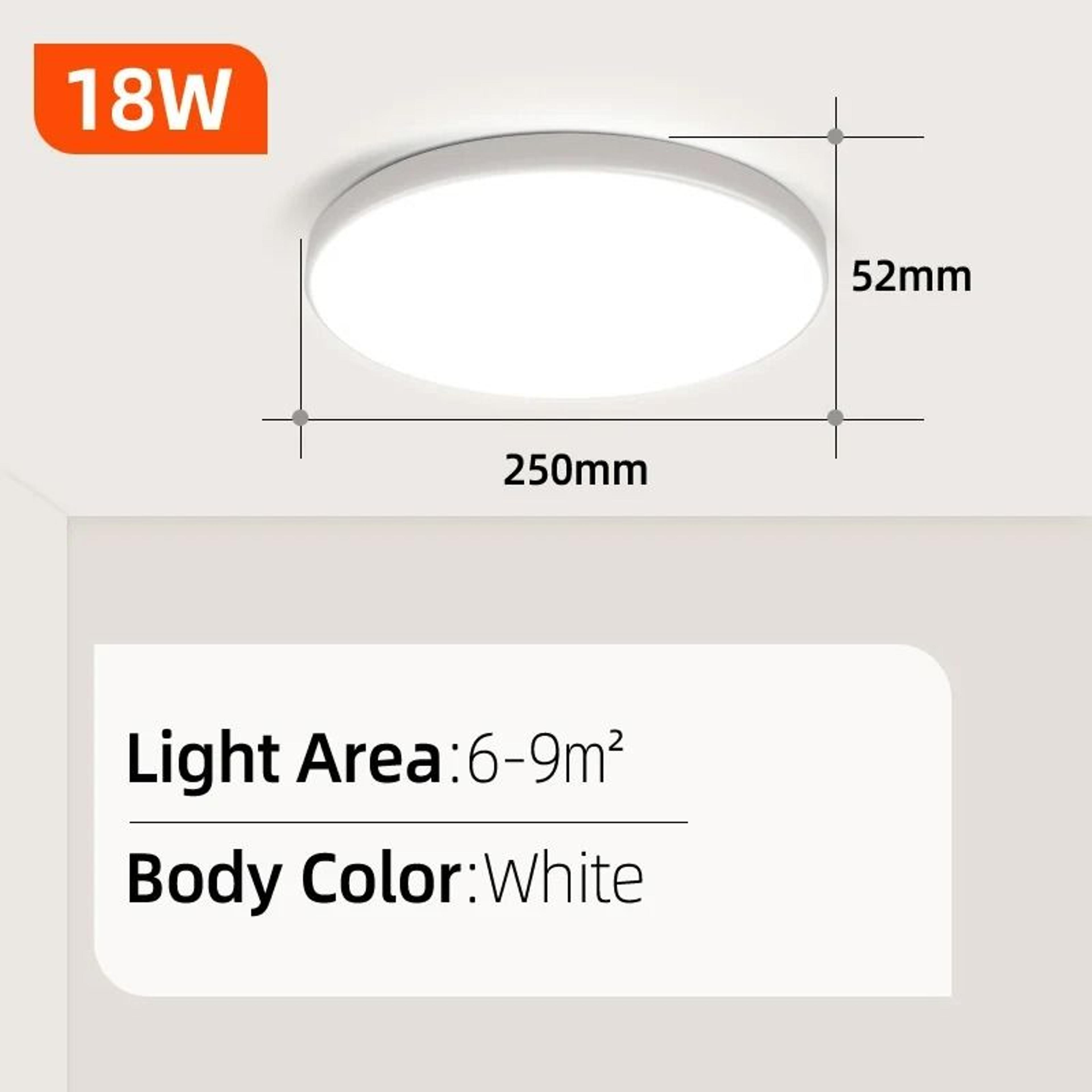 Modern Waterproof Round Flush Mount LED Ceiling Light 9