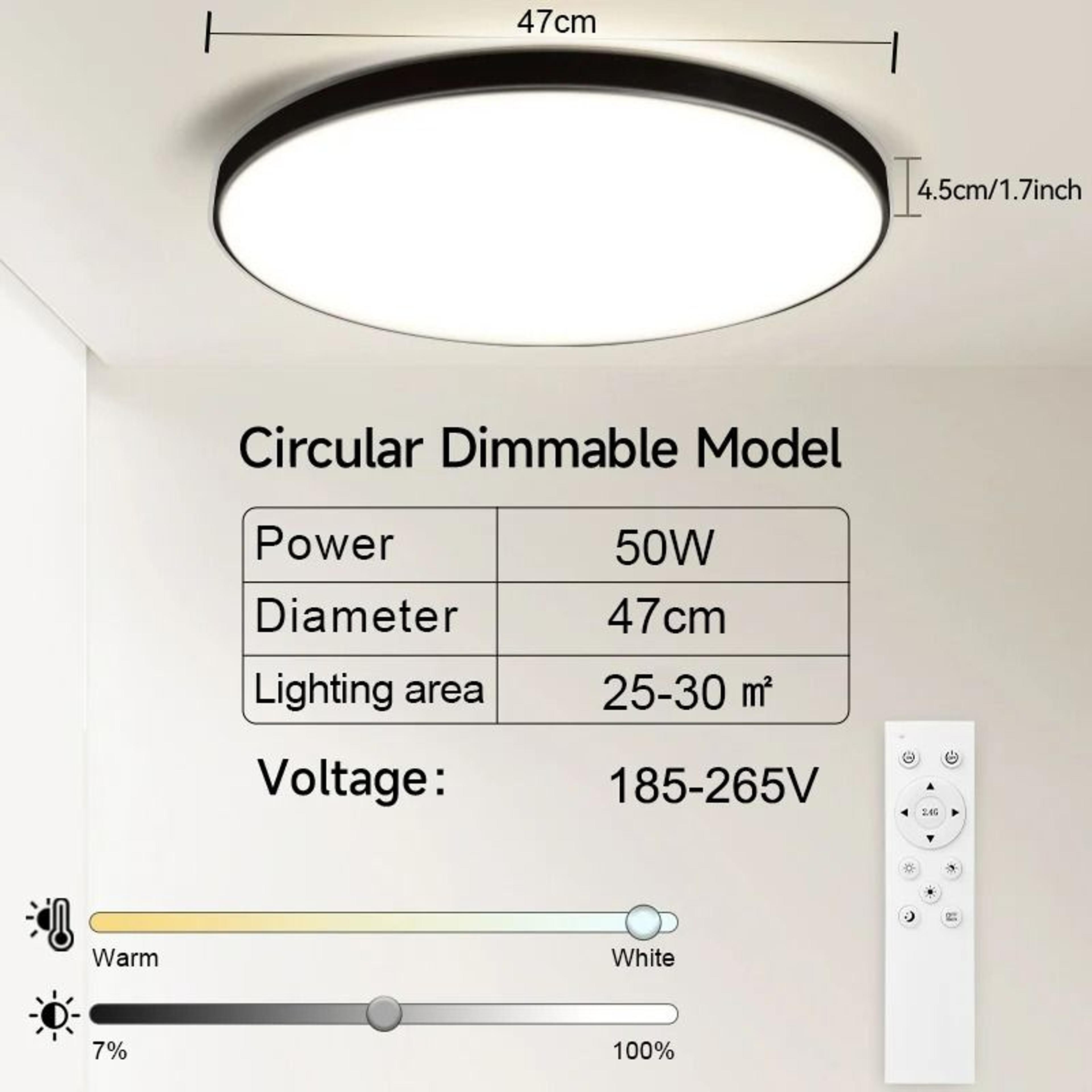 Smart Remote Control Dimmable LED Ceiling Light Fixture 7