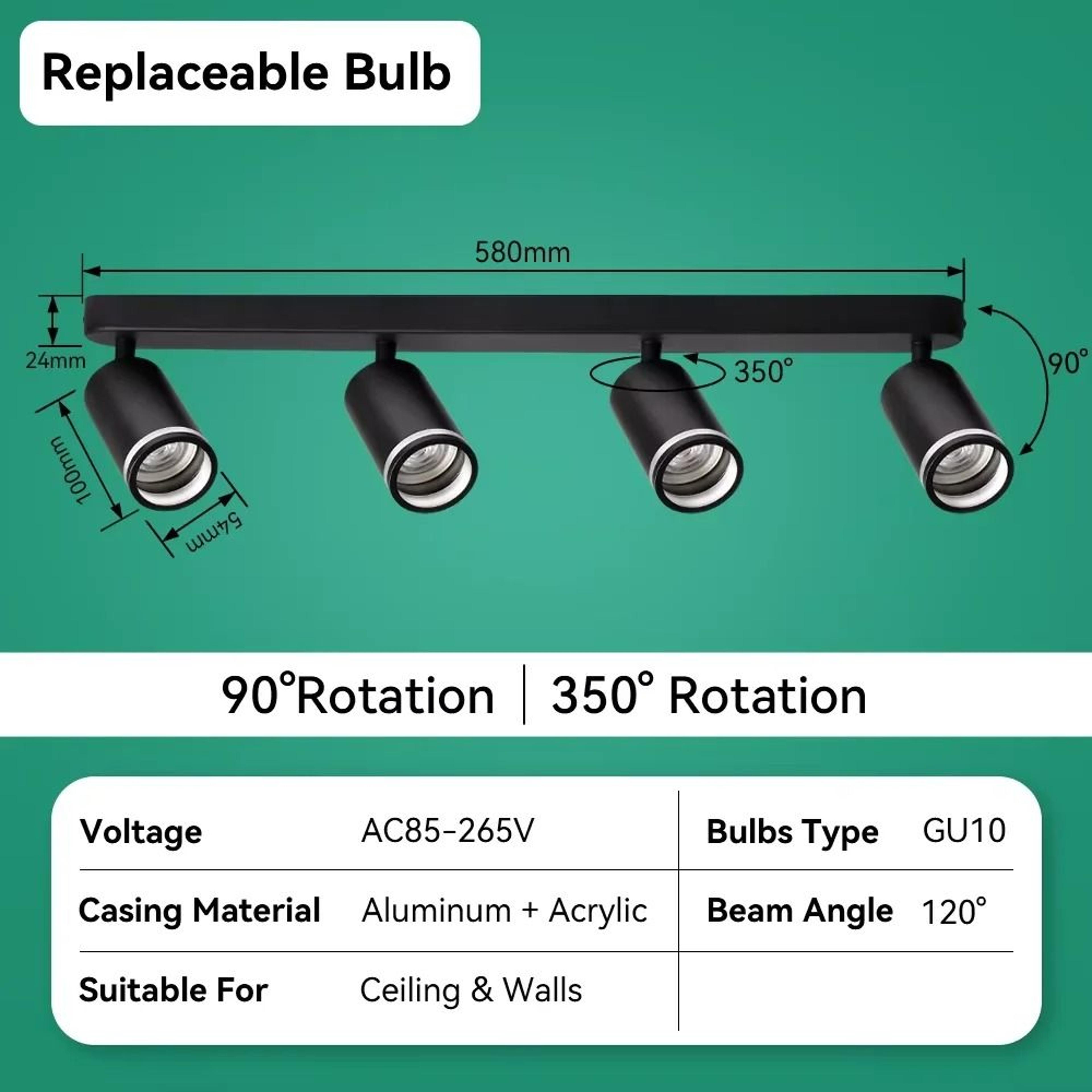 Modern Adjustable Linear Ceiling Spotlight Track Fixture Fixture Only 19