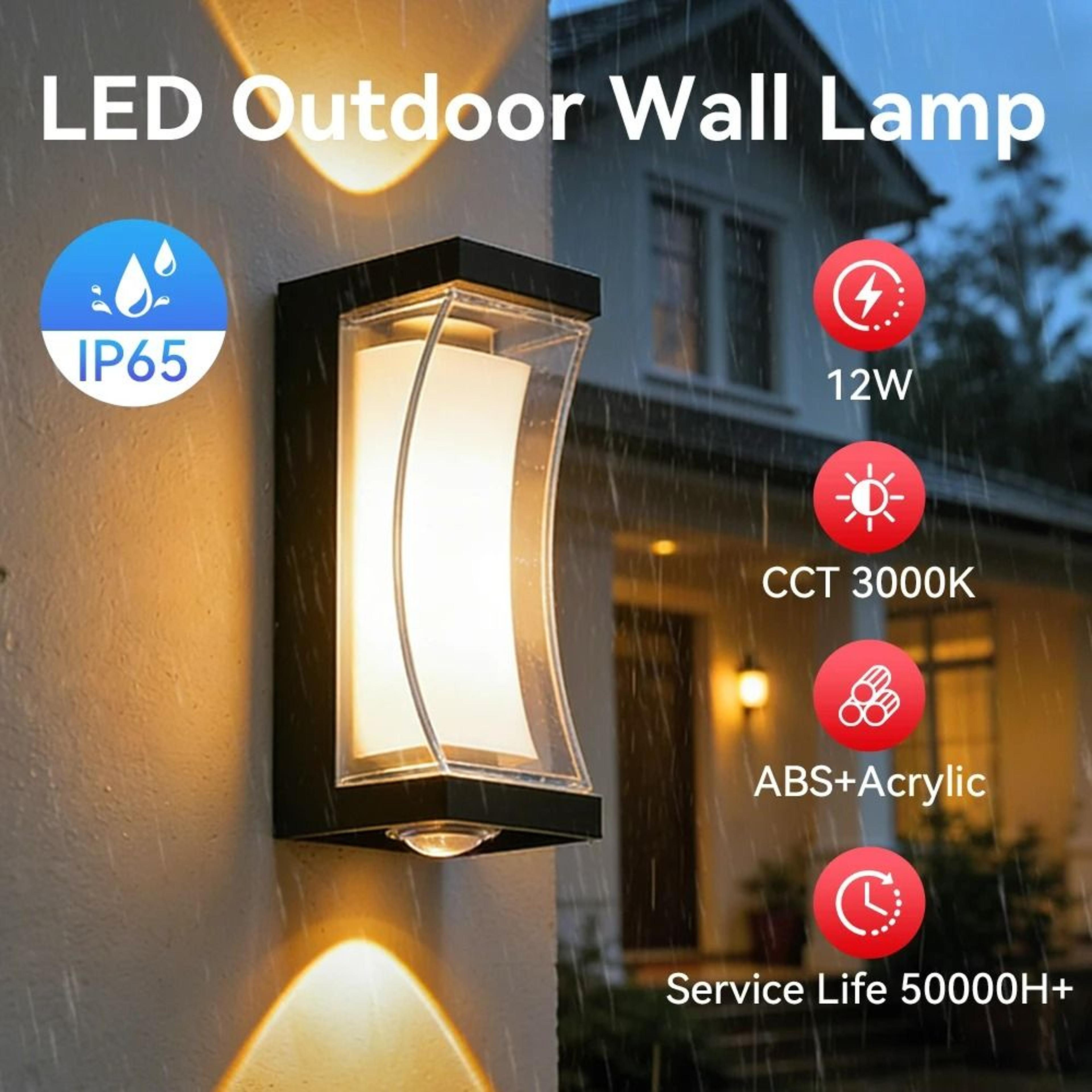 Modern IP65 Waterproof LED Outdoor Sconce Wall Light 11