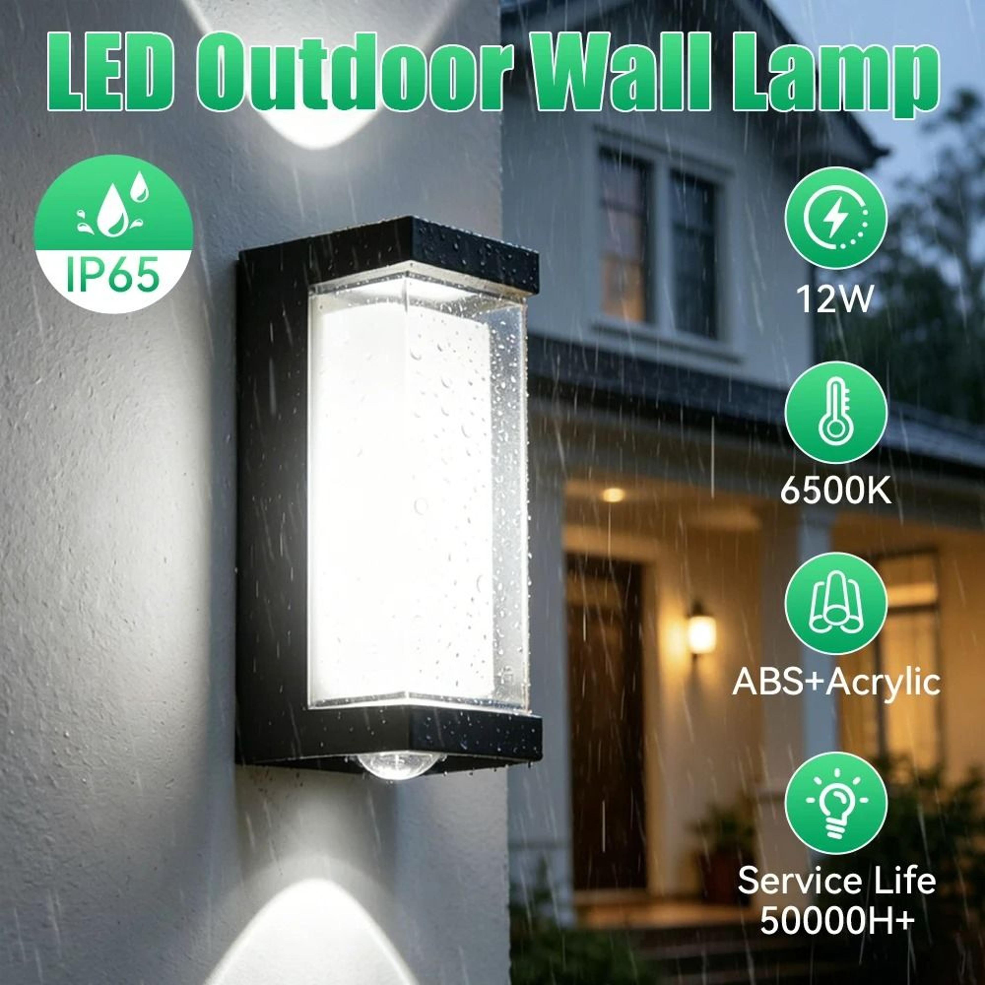 Modern IP65 Waterproof LED Outdoor Sconce Wall Light 12