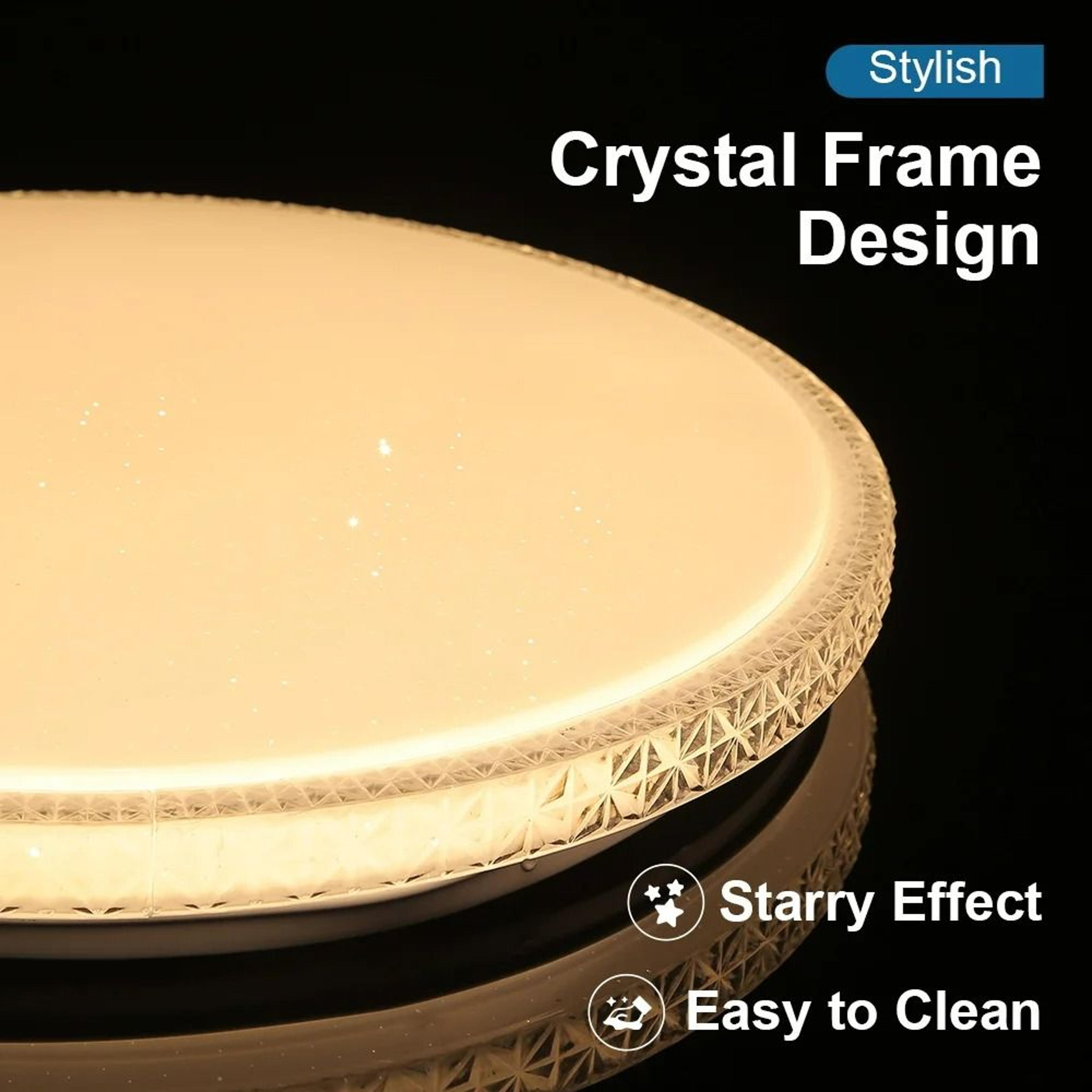 Modern Crystal Frame Remote Control LED Ceiling Light 3