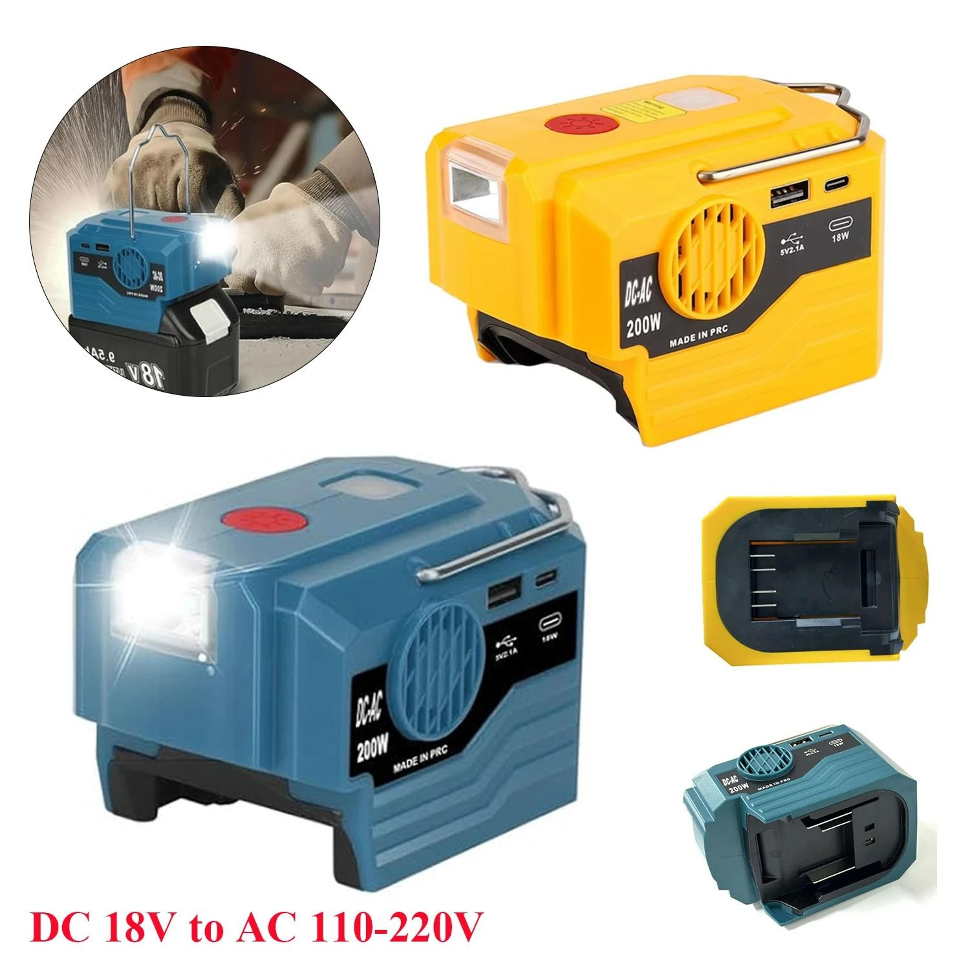portable 200w power inverter & multi-port generator for 18v-20v lithium batteries