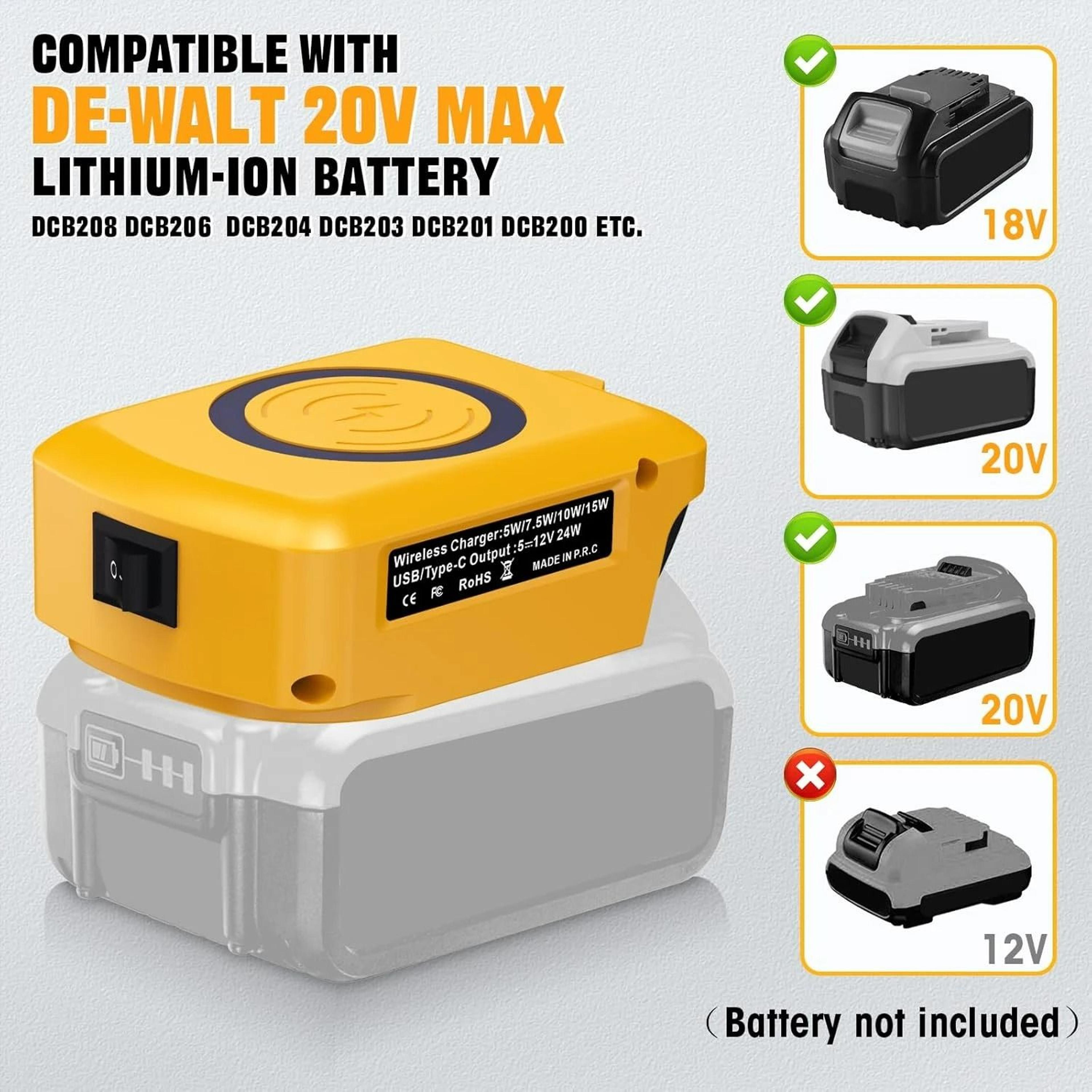 MultiPlatform Wireless Phone Charger  Power Bank Adapter For 18V20V Lithium Batteries 2
