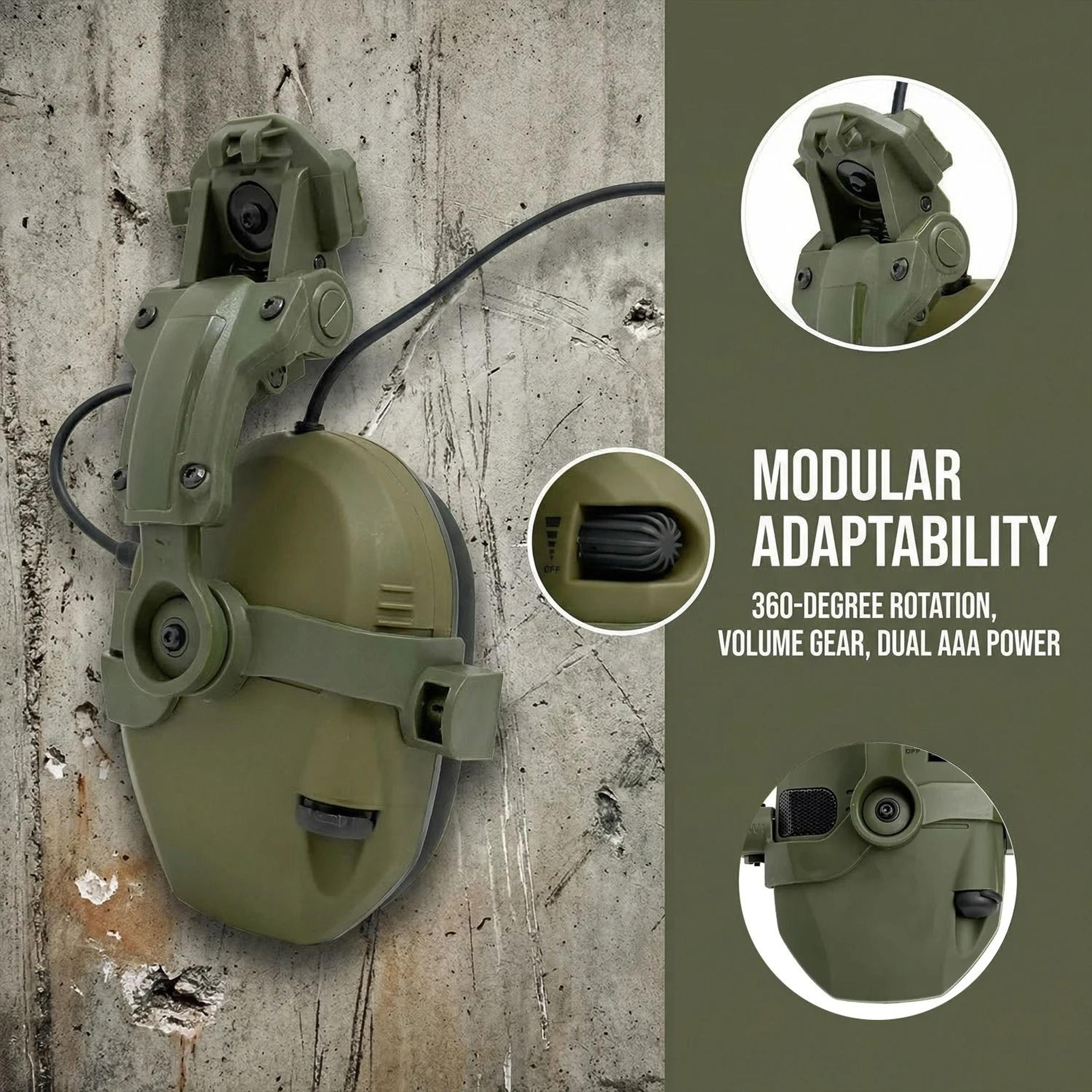 Tactical HelmetMounted Active Electronic Shooting Earmuffs 3